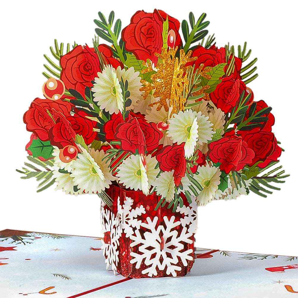 Weihnachtsblumen Pop-Up-Karte