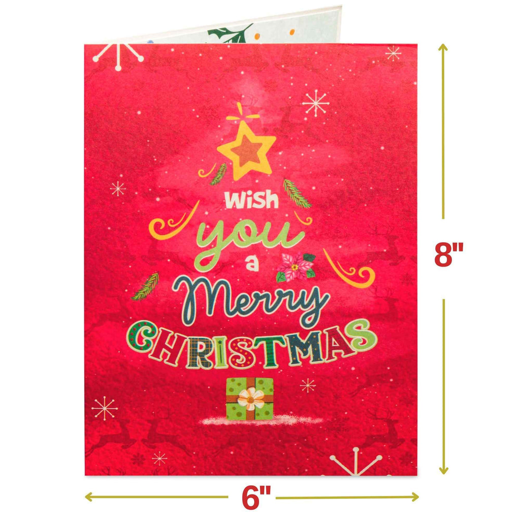 Merry Christmas Frndly Pop Up Card, 5" x 7" Cover
