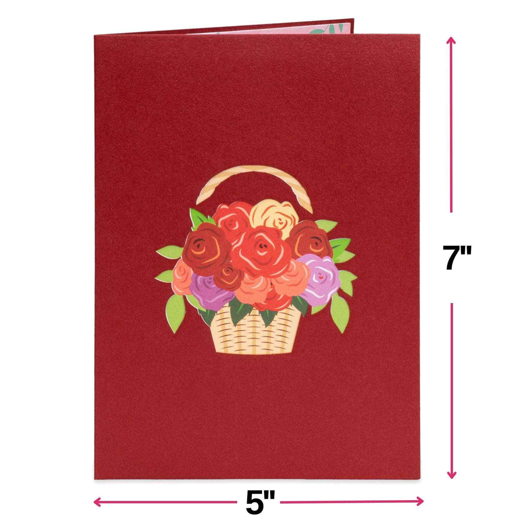 Pop-Up-Karte „Rosenkorb“ – 12,7 x 17,8 cm