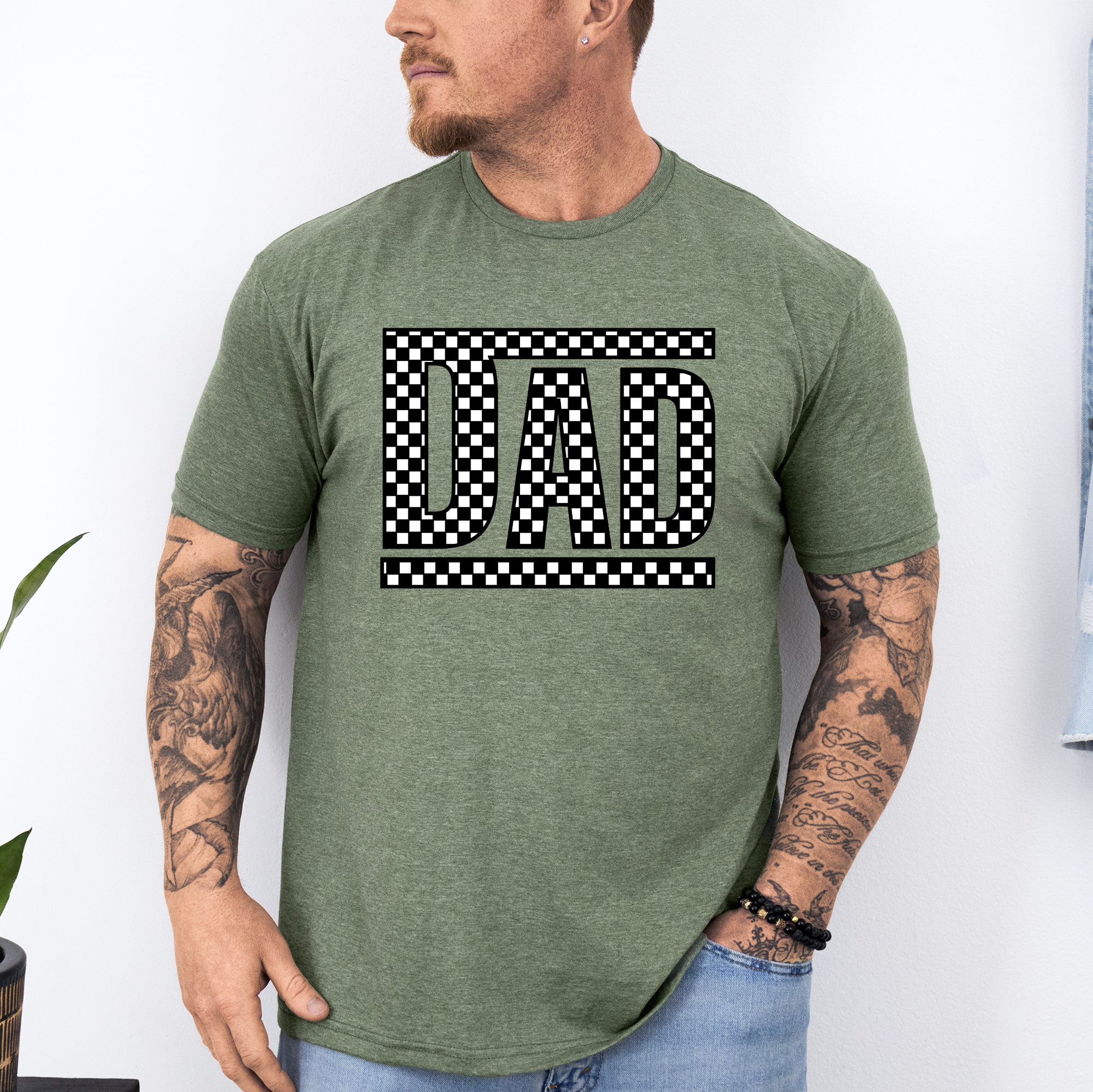 Dad, Retro Checkered, Father's Day, Boyfriend, Husband, Brother, Guy Gift, Soft Style T-Shirt
