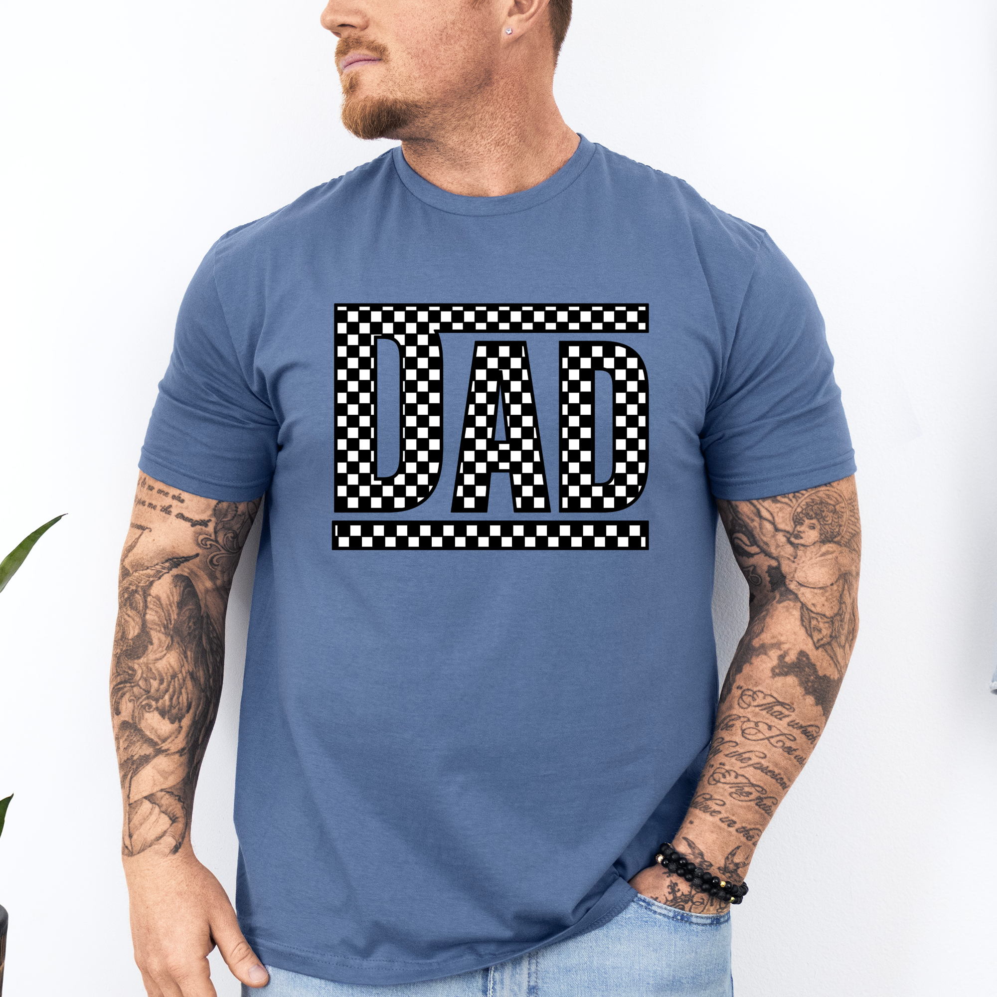 Dad, Retro Checkered, Father's Day, Boyfriend, Husband, Brother, Guy Gift, Soft Style T-Shirt