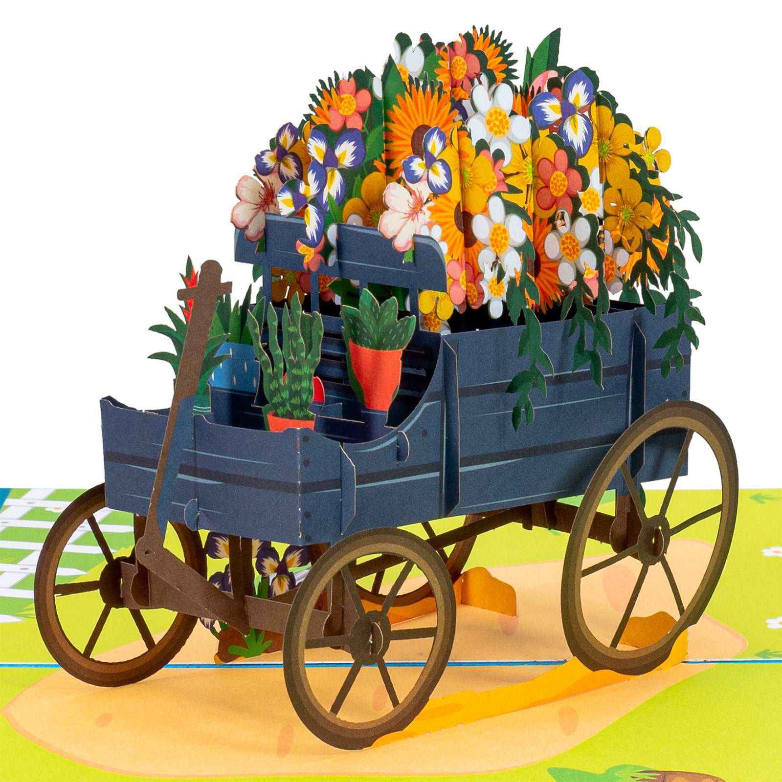 Blumenwagen Pop-Up-Karte