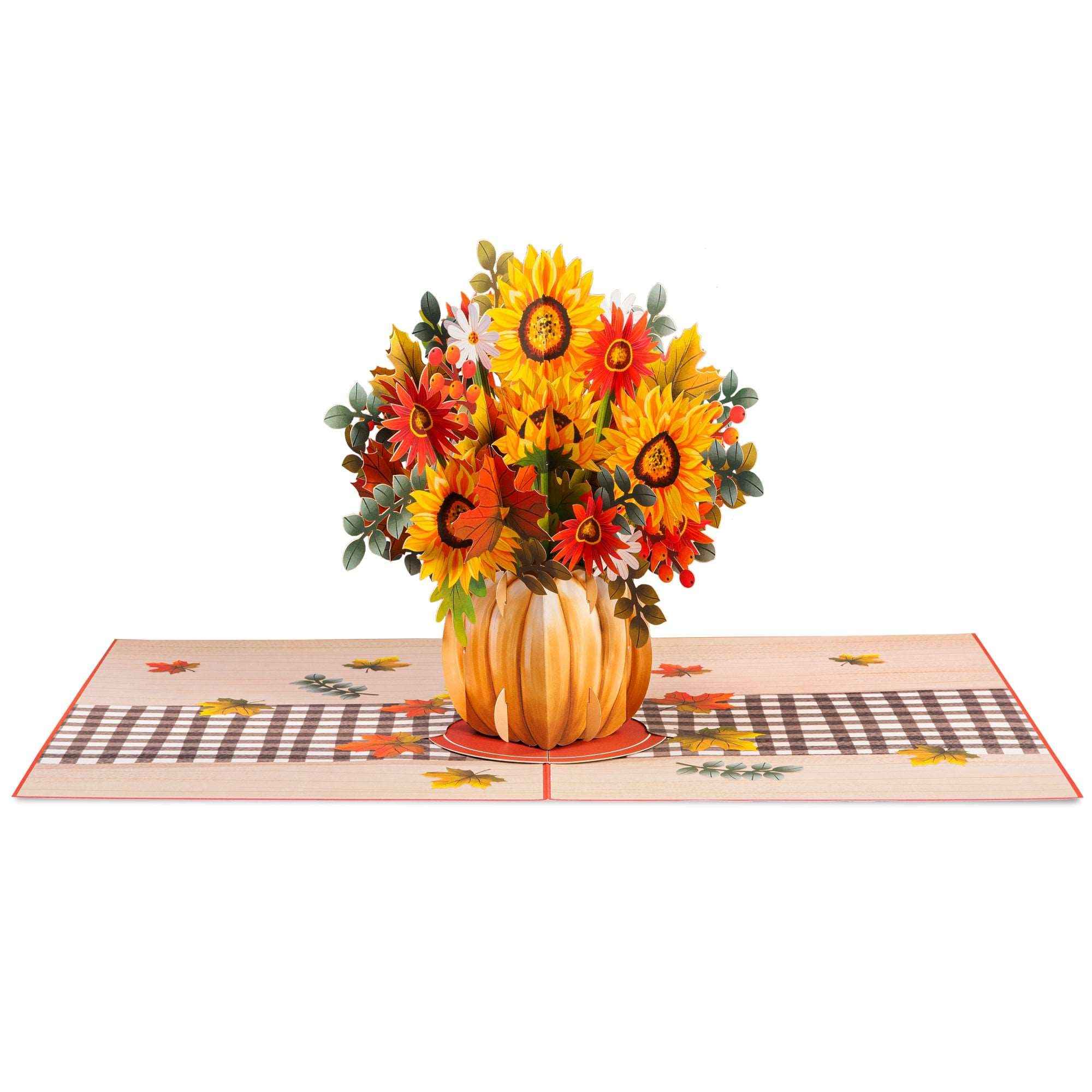 HugePop Ernte-Blumenstrauß Pop-Up-Karte, mit abnehmbarem Blumenstrauß, 25,4 x 35,6 cm