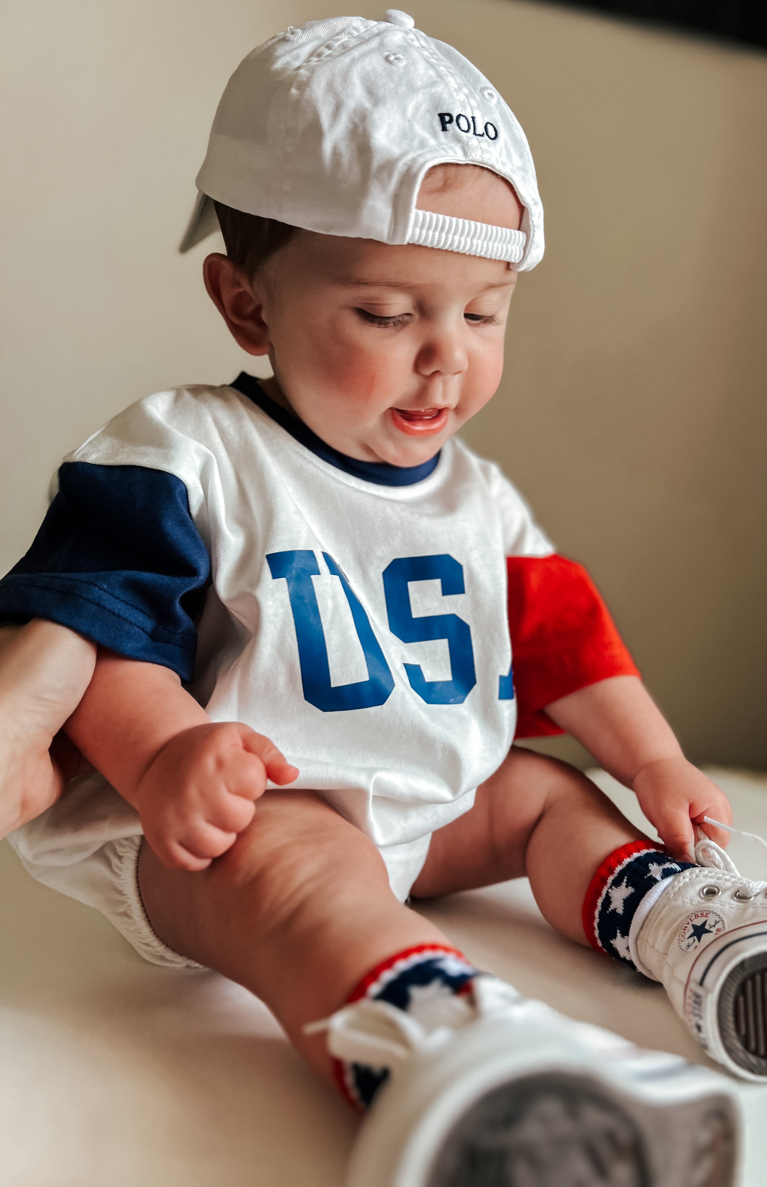 USA Colorblock T-Shirt Strampler
