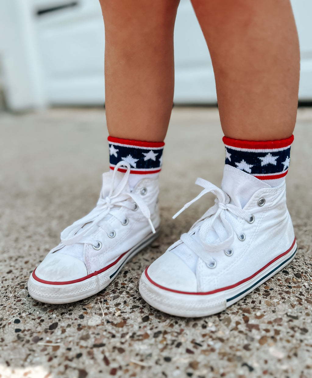 Stars and Stripes Socken zum 4. Juli – Größen für Babys, Kleinkinder, Kinder und Erwachsene