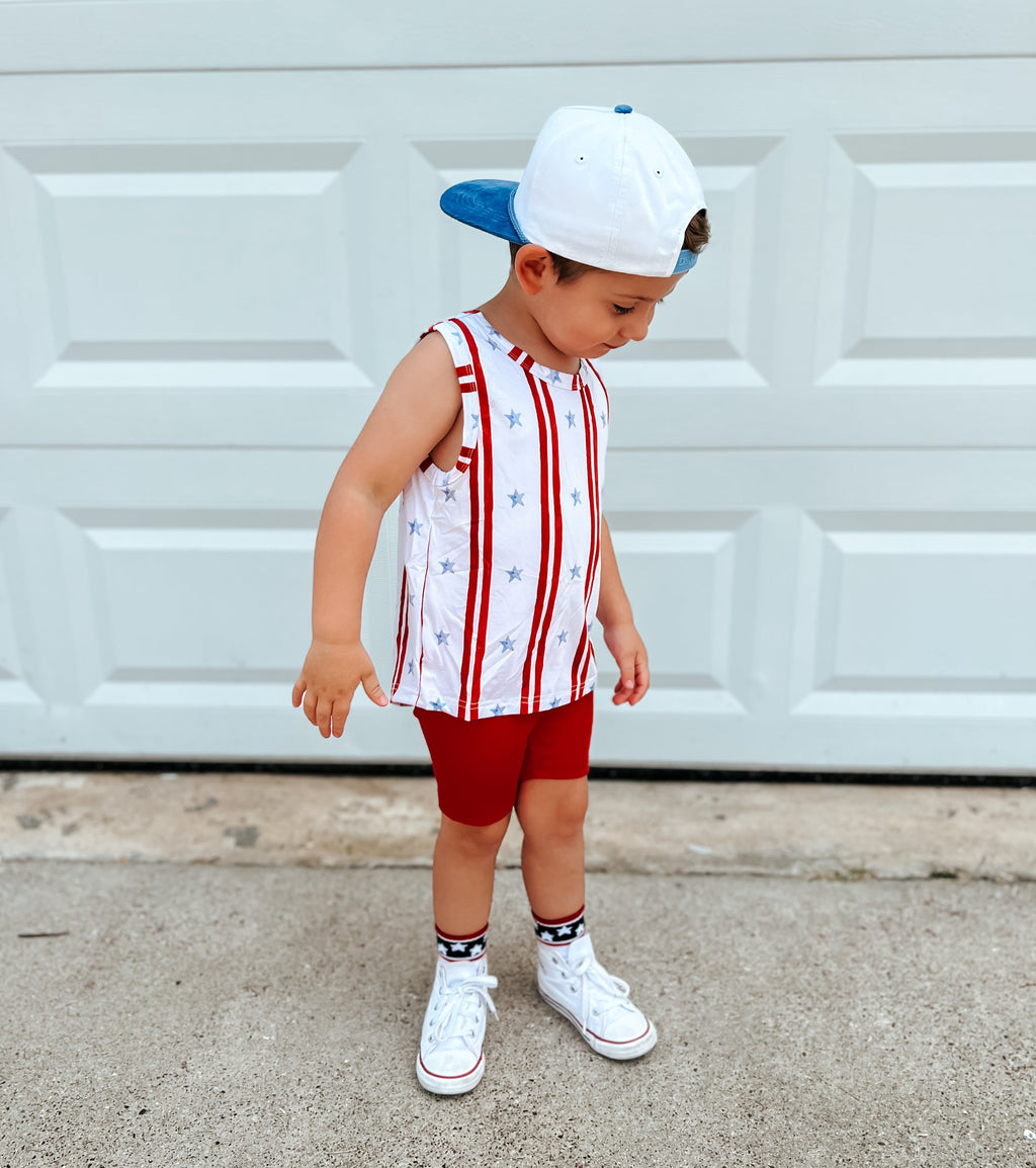 Stars and Stripes Socken zum 4. Juli – Größen für Babys, Kleinkinder, Kinder und Erwachsene