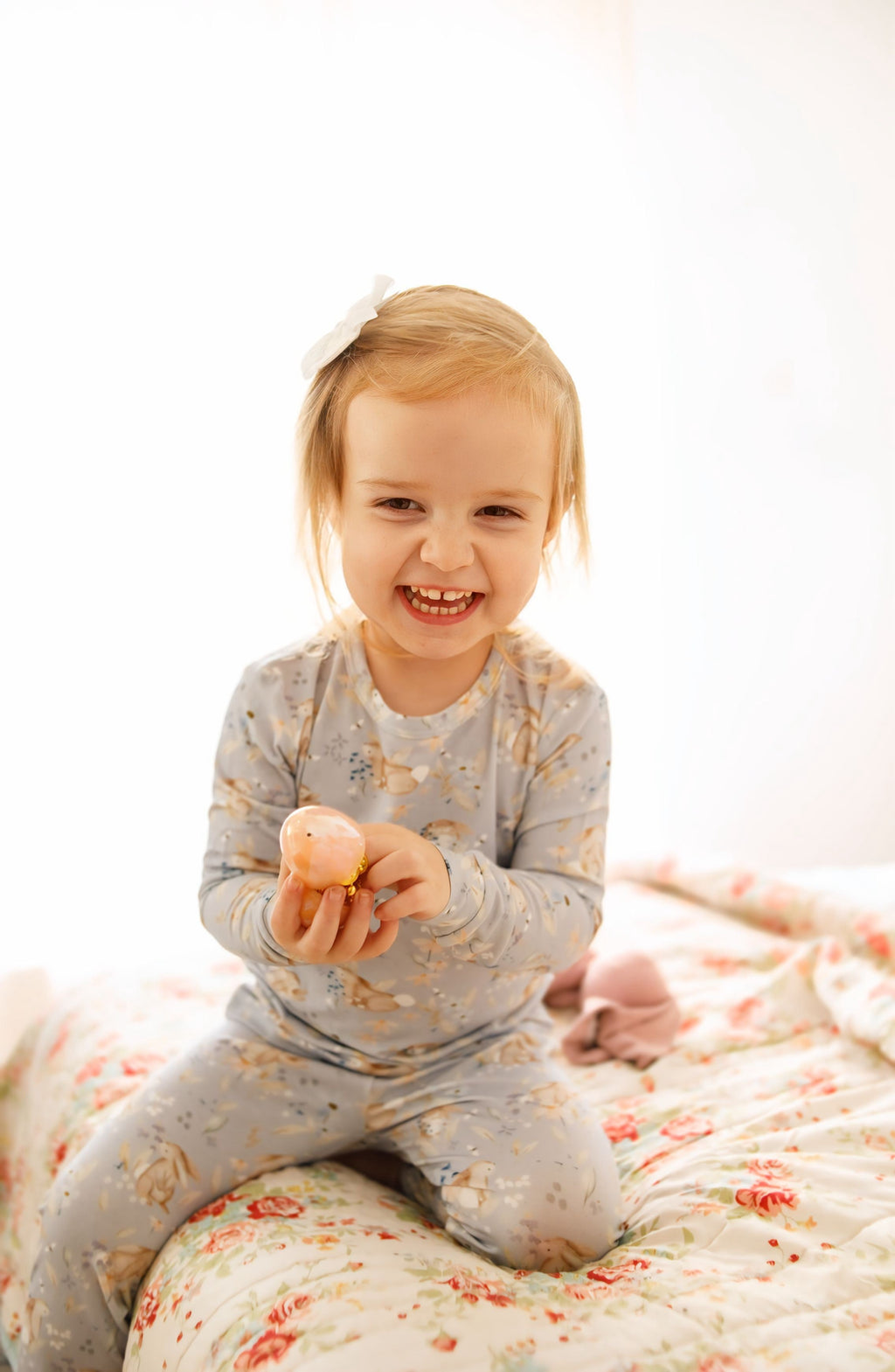 Hase Blumen 2-teiliger Bambus Pyjama