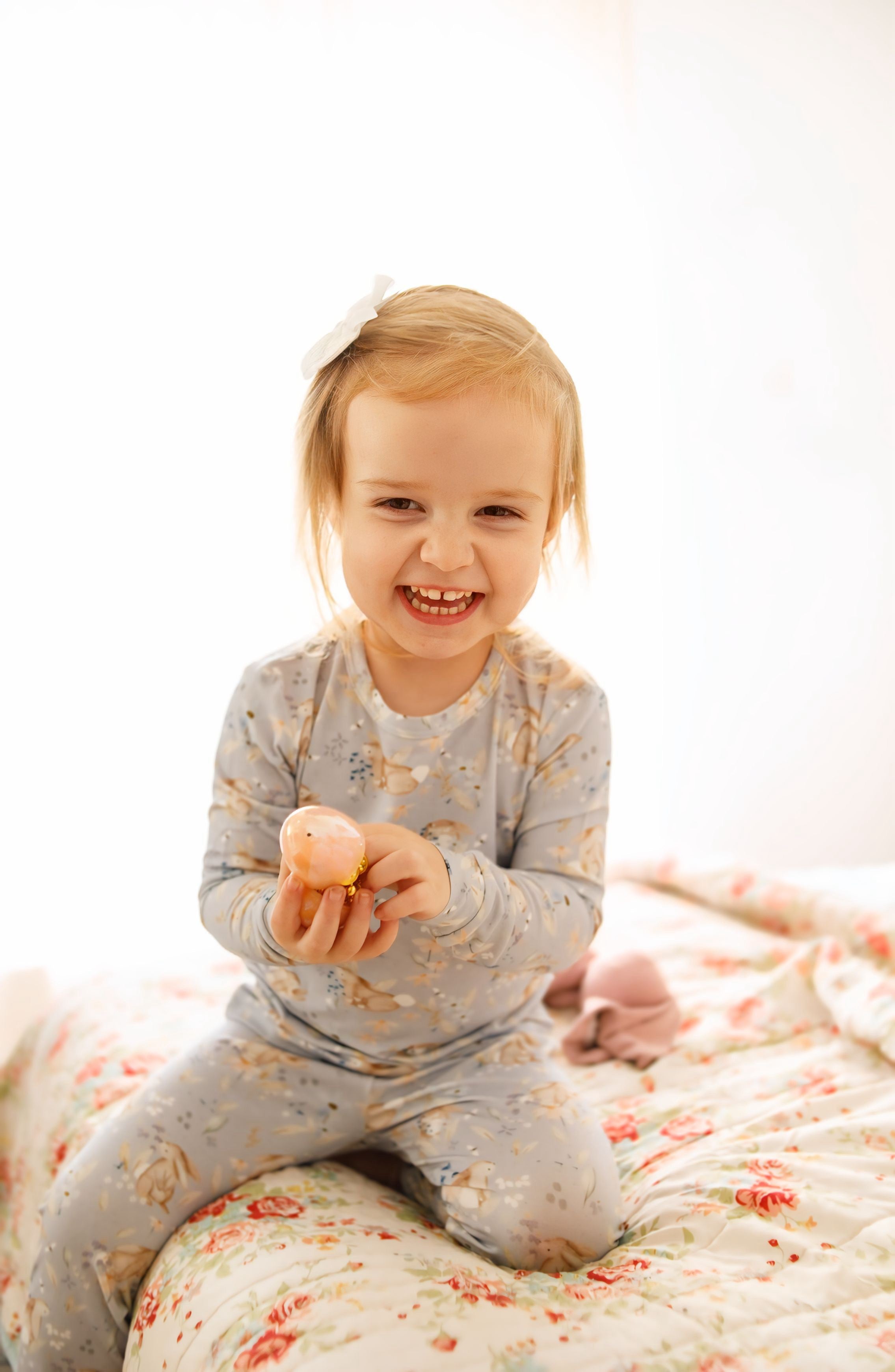 Hase Blumen 2-teiliger Bambus Pyjama