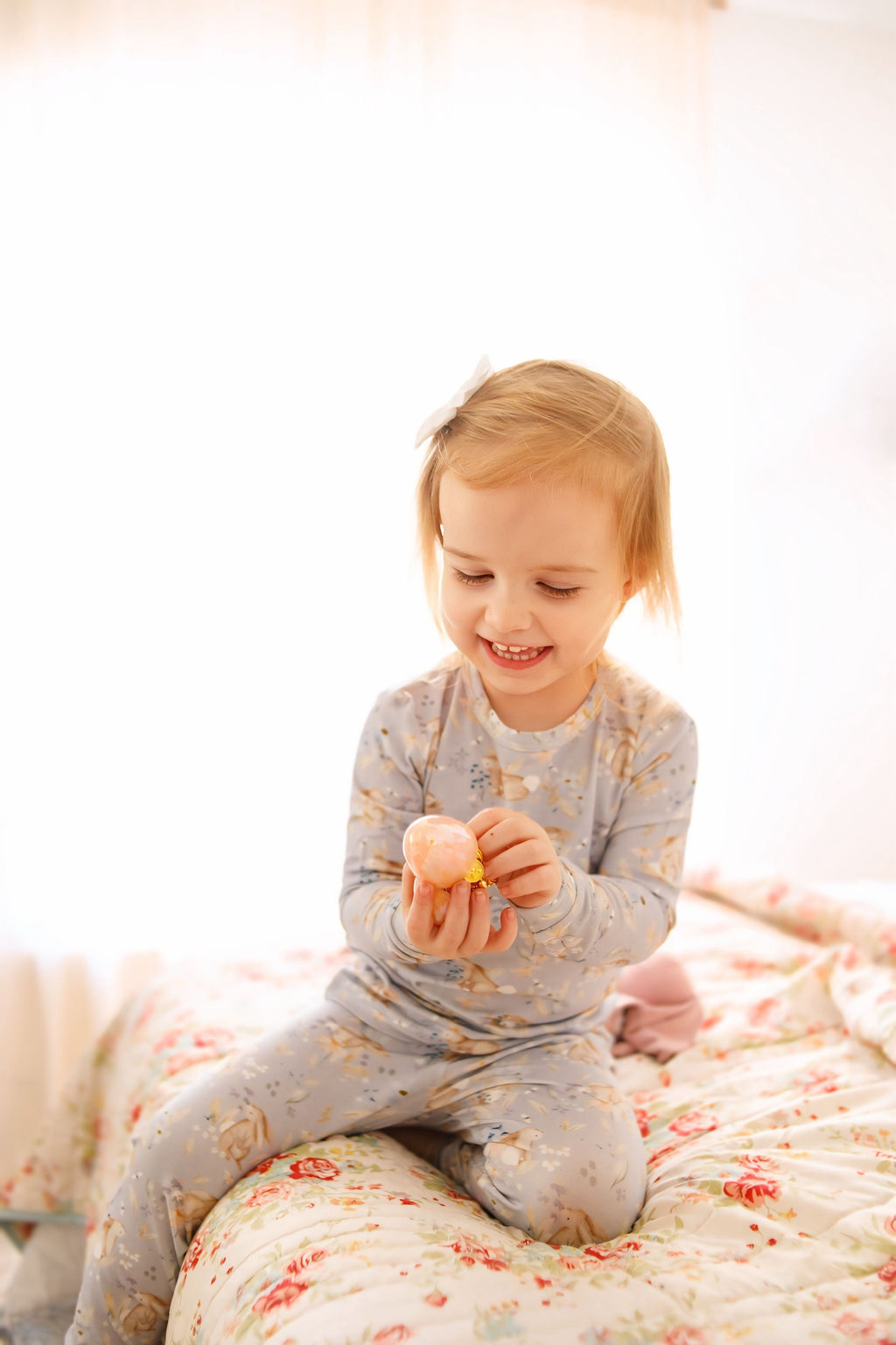Hase Blumen 2-teiliger Bambus Pyjama
