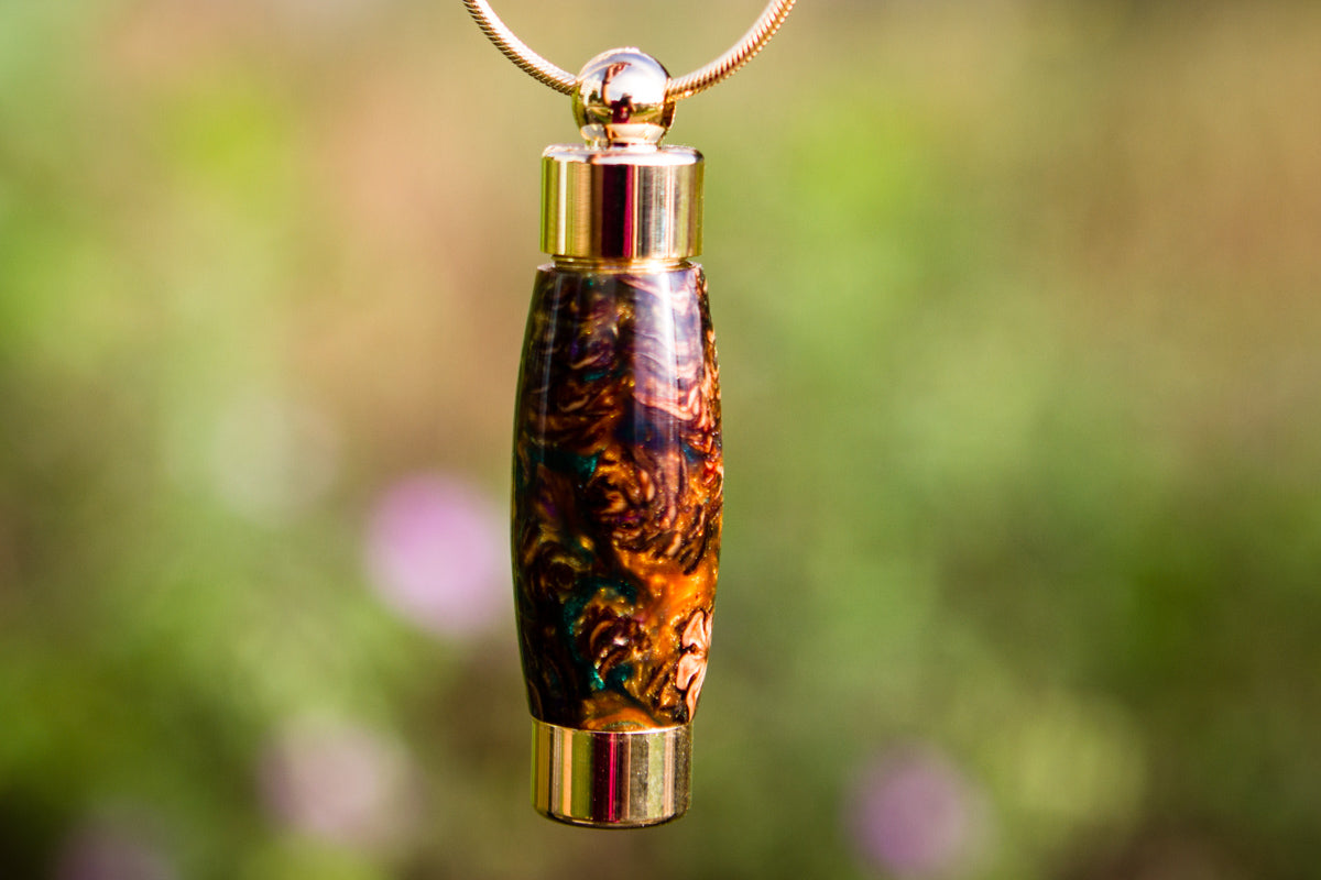 Brown Pinecone Acrylic Keepsake Urn Pendant or Keychain
