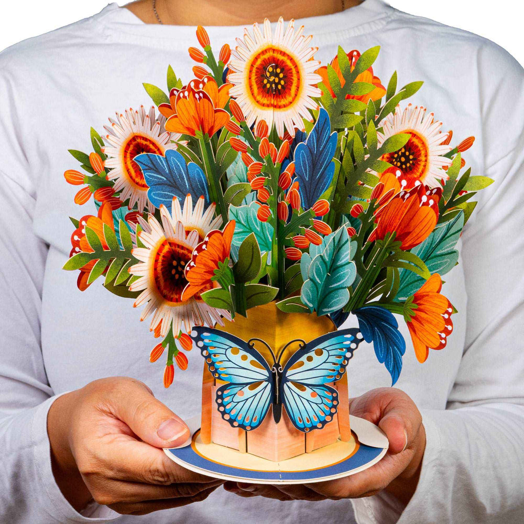 Hugepop Künstlerische Blumen Pop-Up-Karte mit abnehmbarem Blumenstrauß