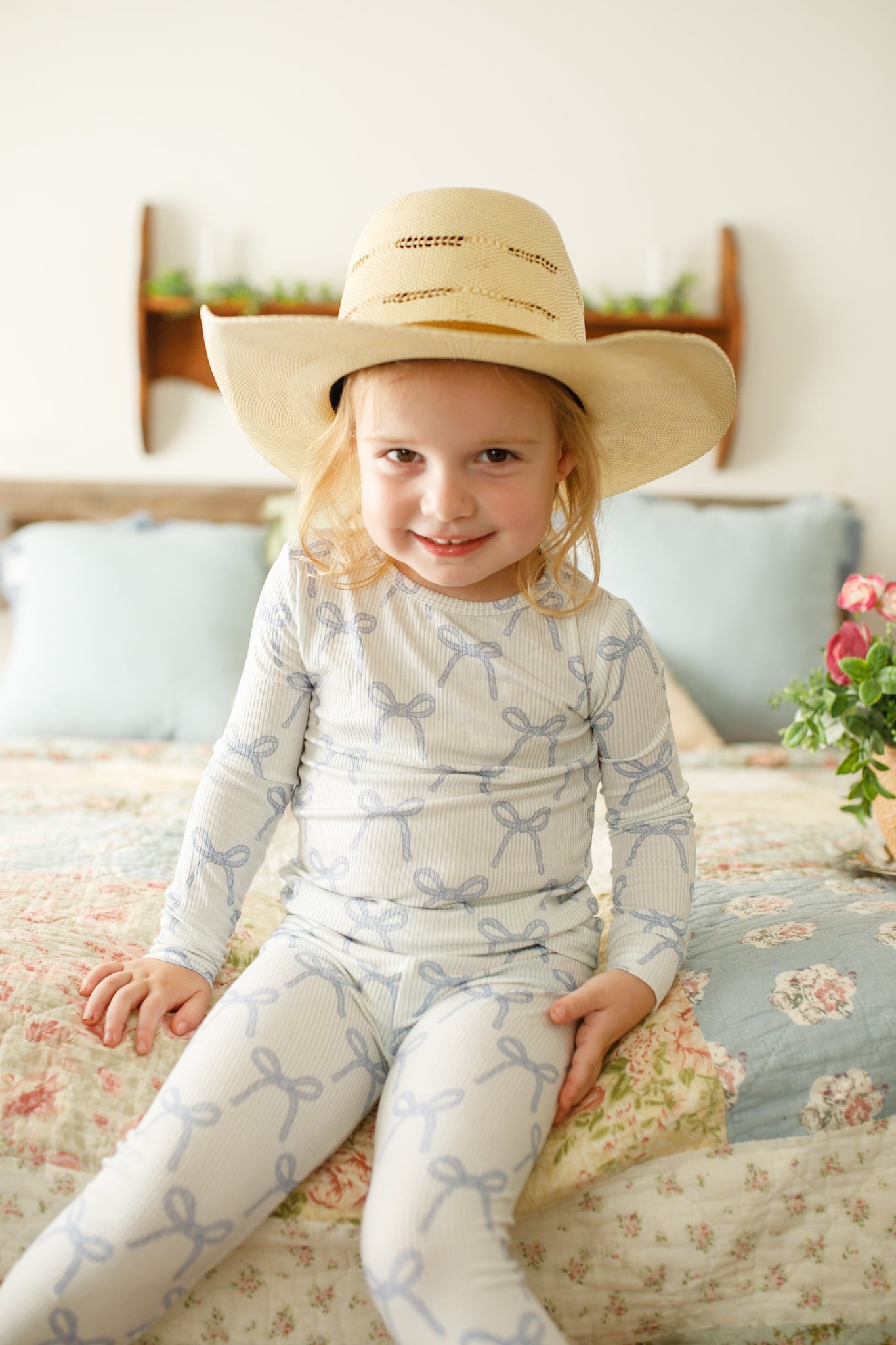 Blue Belle 2-teiliger gerippter Bambus-Pyjama