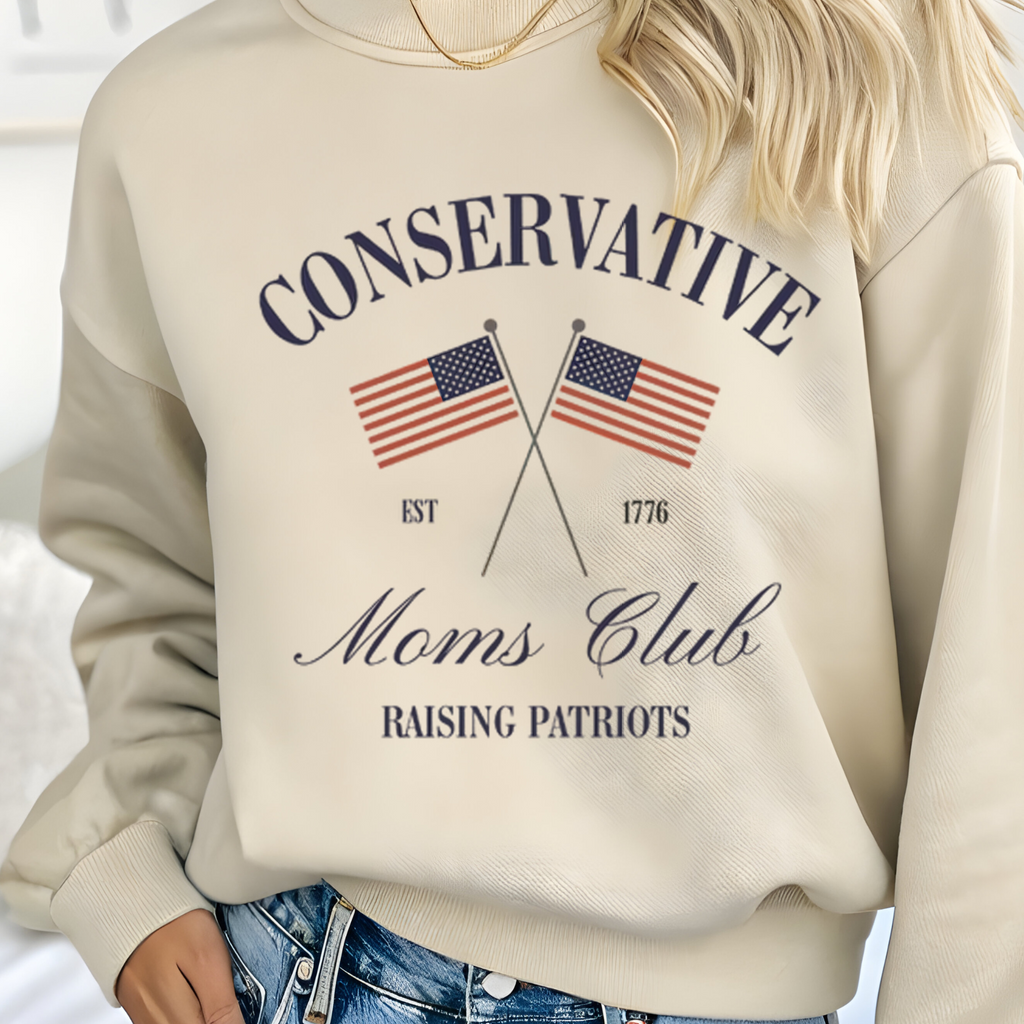 Konservativer Mütterclub Amerikanische Flagge | Comfort Colors T-Shirt | Lehrer-Shirt | Stilvolle Trend-Kleidung