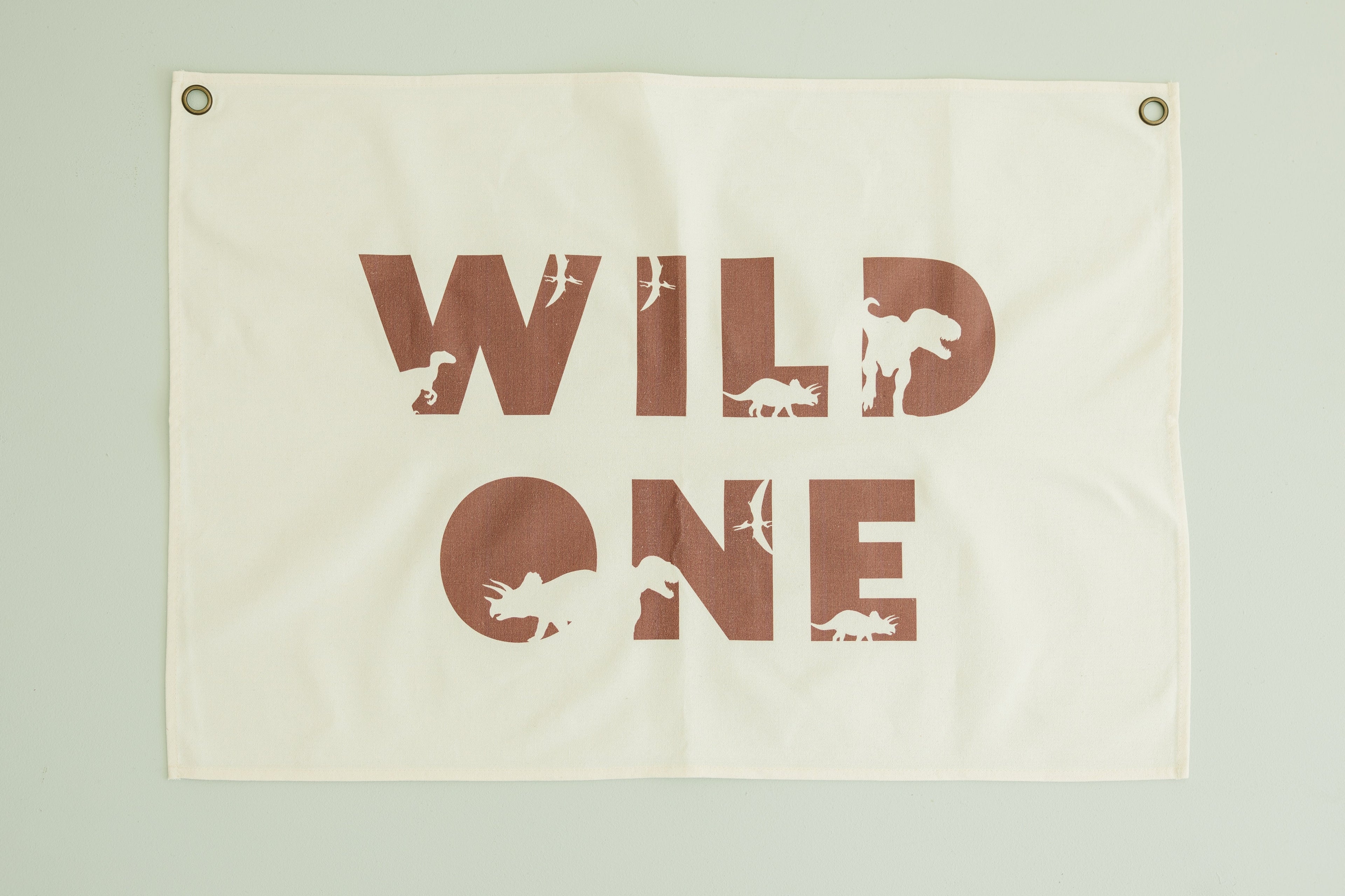 Wild One Erster Geburtstag Segeltuchbanner - Dino-Motto