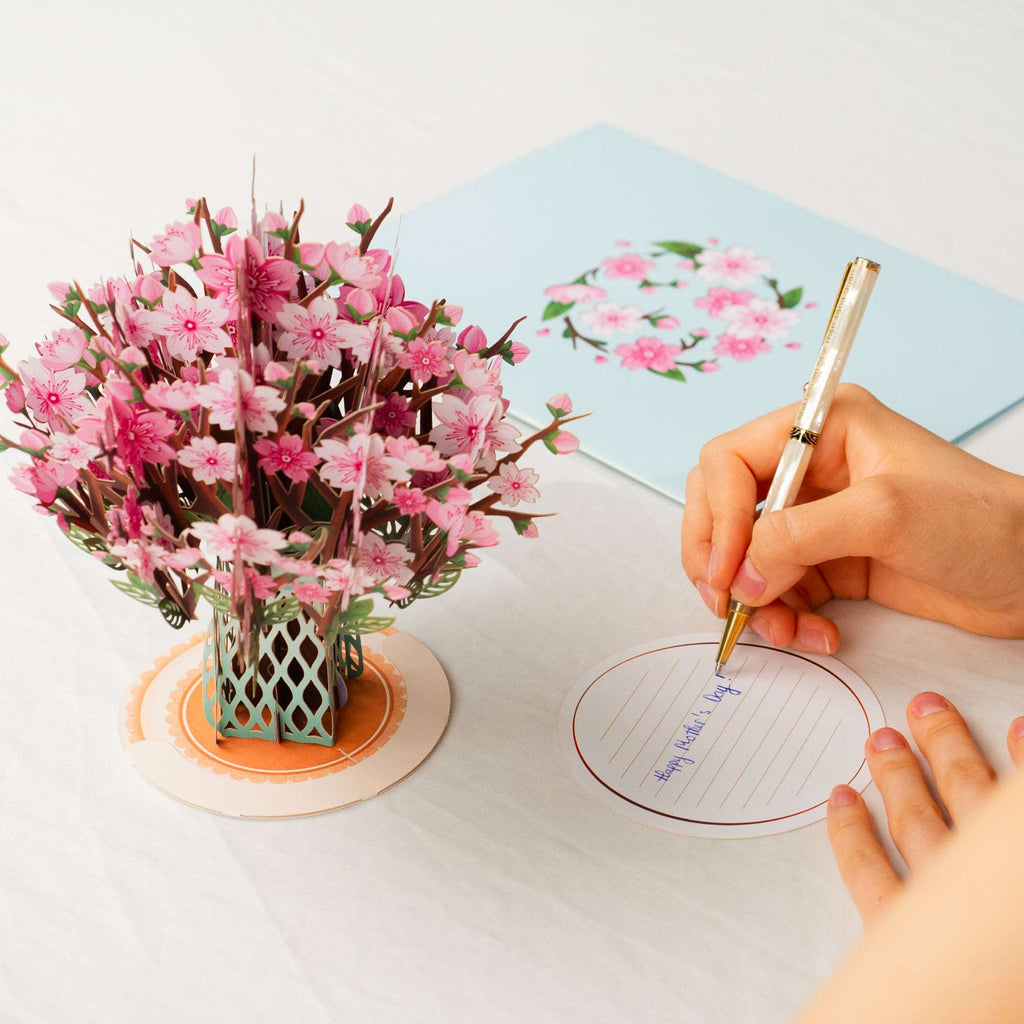 Überdimensionale Pop-up-Karte Kirschblüte mit Erinnerungsstück