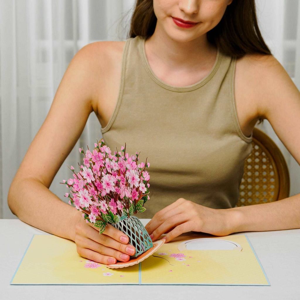 Überdimensionale Pop-up-Karte Kirschblüte mit Erinnerungsstück
