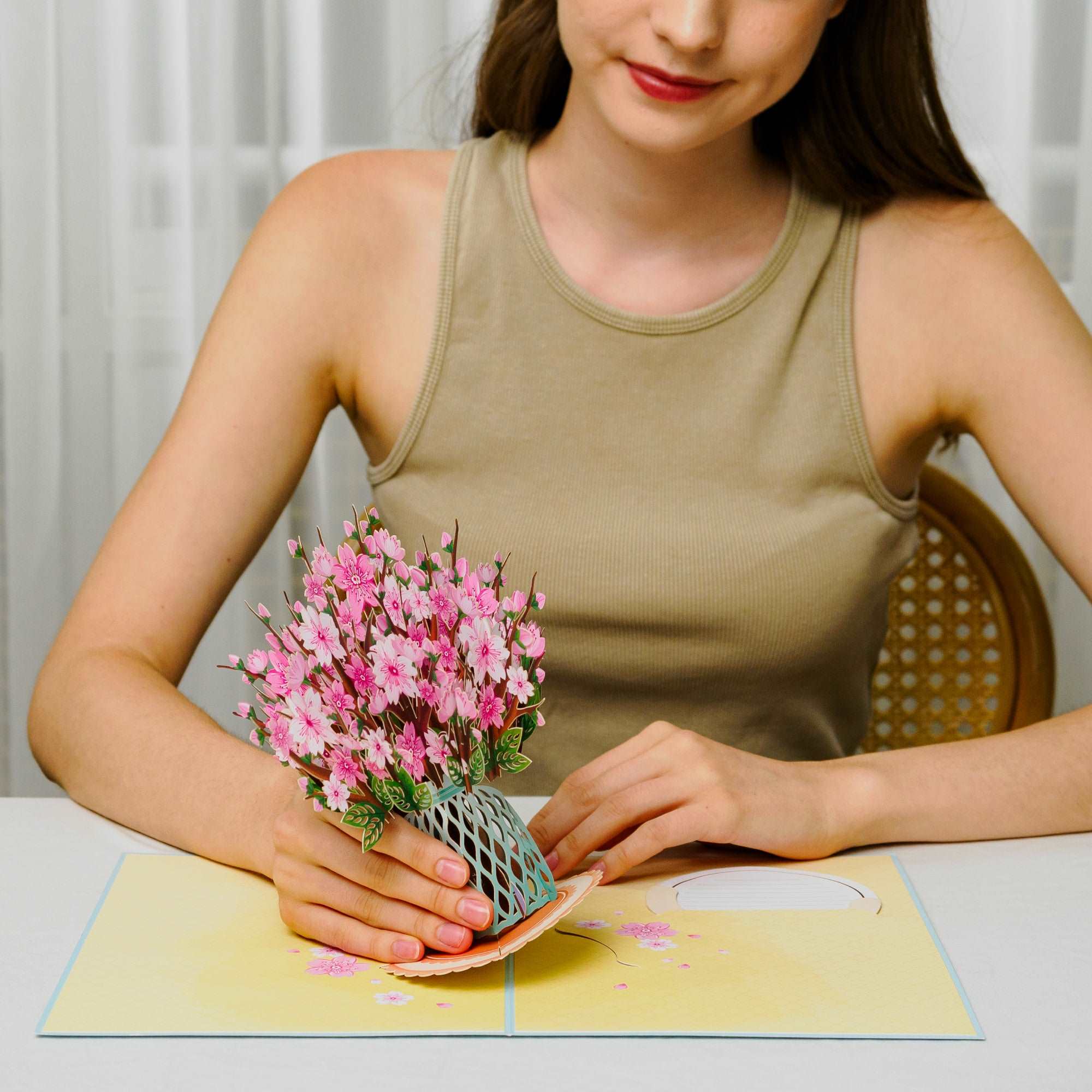 Überdimensionale Pop-up-Karte Kirschblüte mit Erinnerungsstück