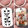 Personalisierter Papa Schlüsselanhänger mit geteiltem Namen Foto | Personalisiertes Vatertagsgeschenk, Papa Schlüsselanhänger, Andenken für Papa und Kind 682270