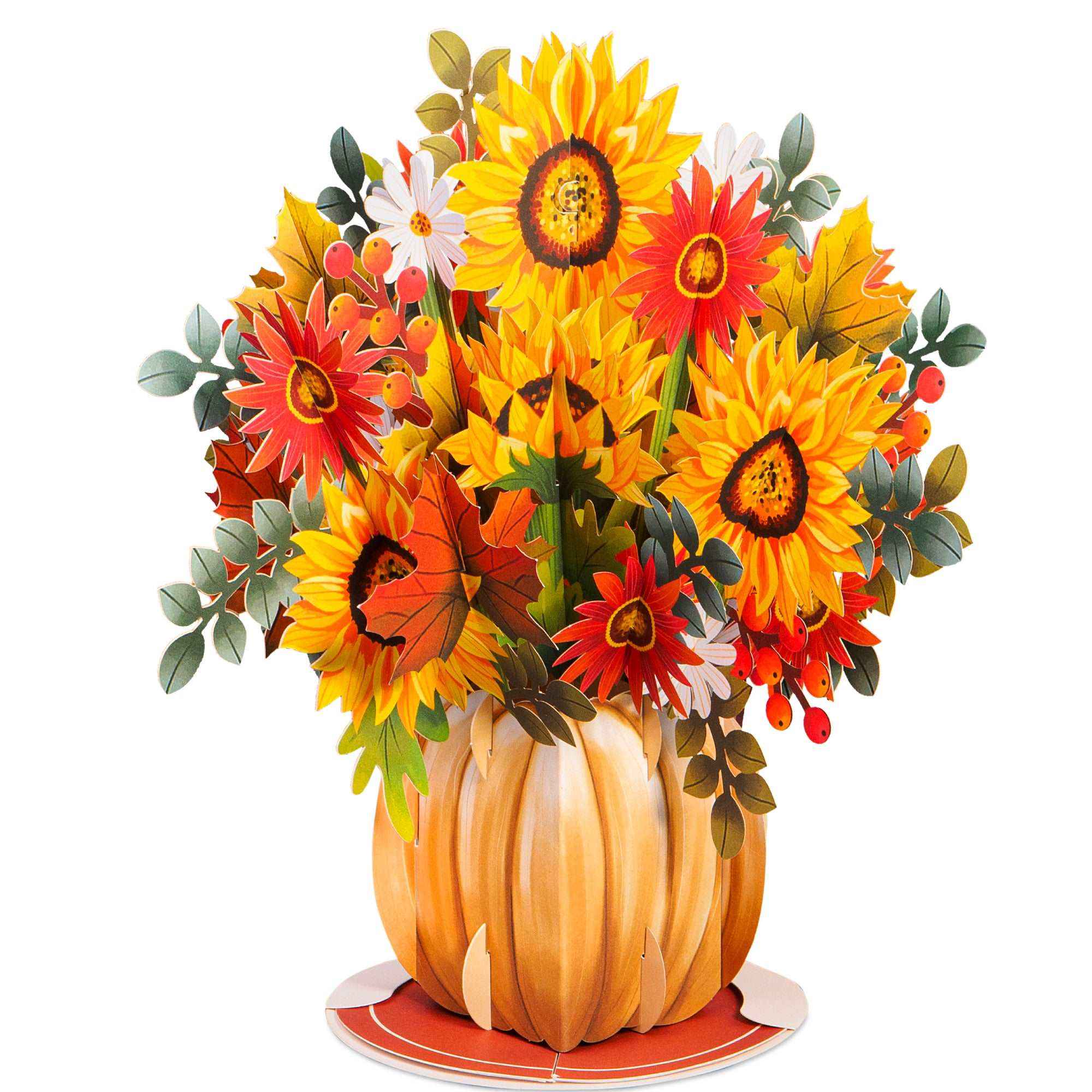 HugePop Ernte-Blumenstrauß Pop-Up-Karte, mit abnehmbarem Blumenstrauß, 25,4 x 35,6 cm