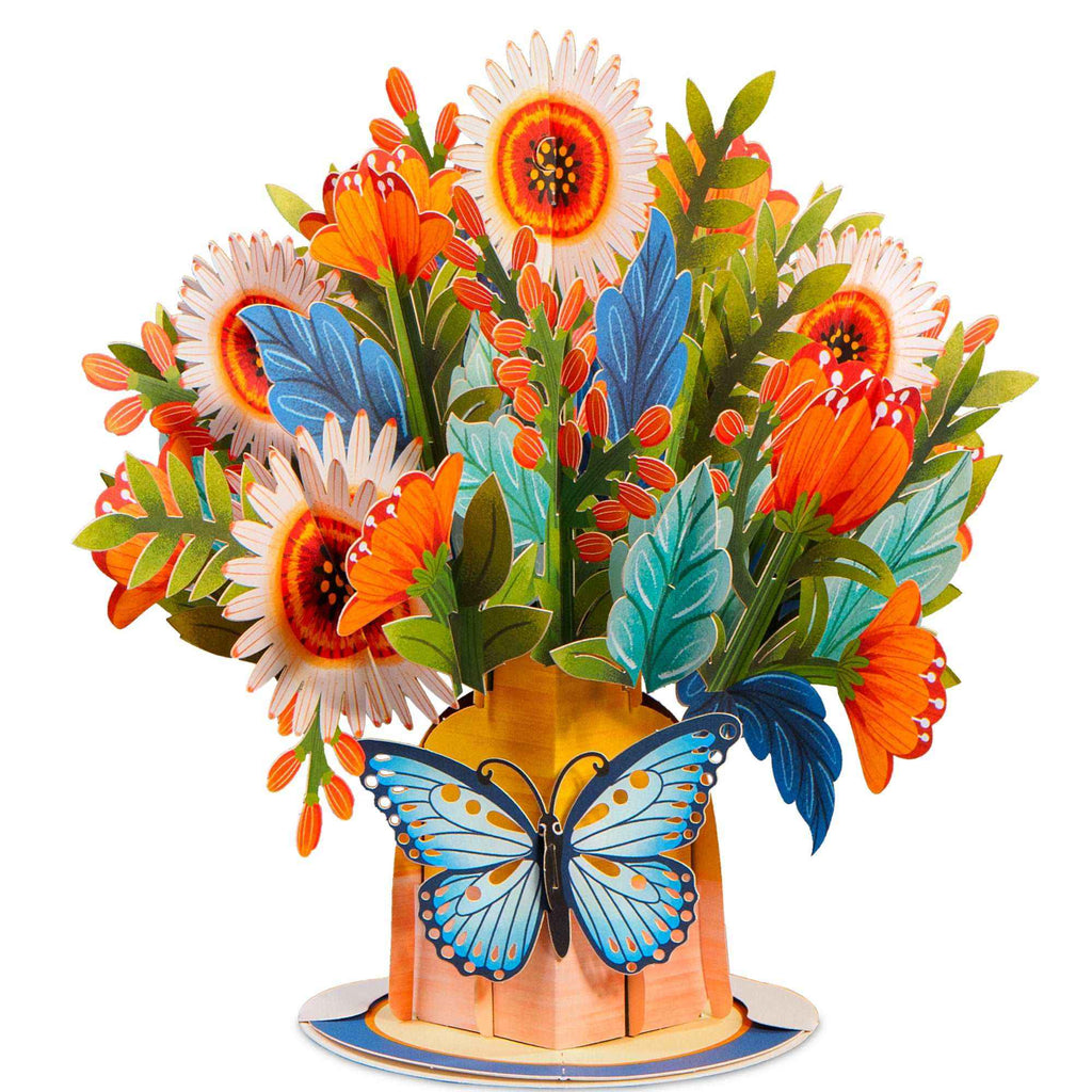 Hugepop Künstlerische Blumen Pop-Up-Karte mit abnehmbarem Blumenstrauß