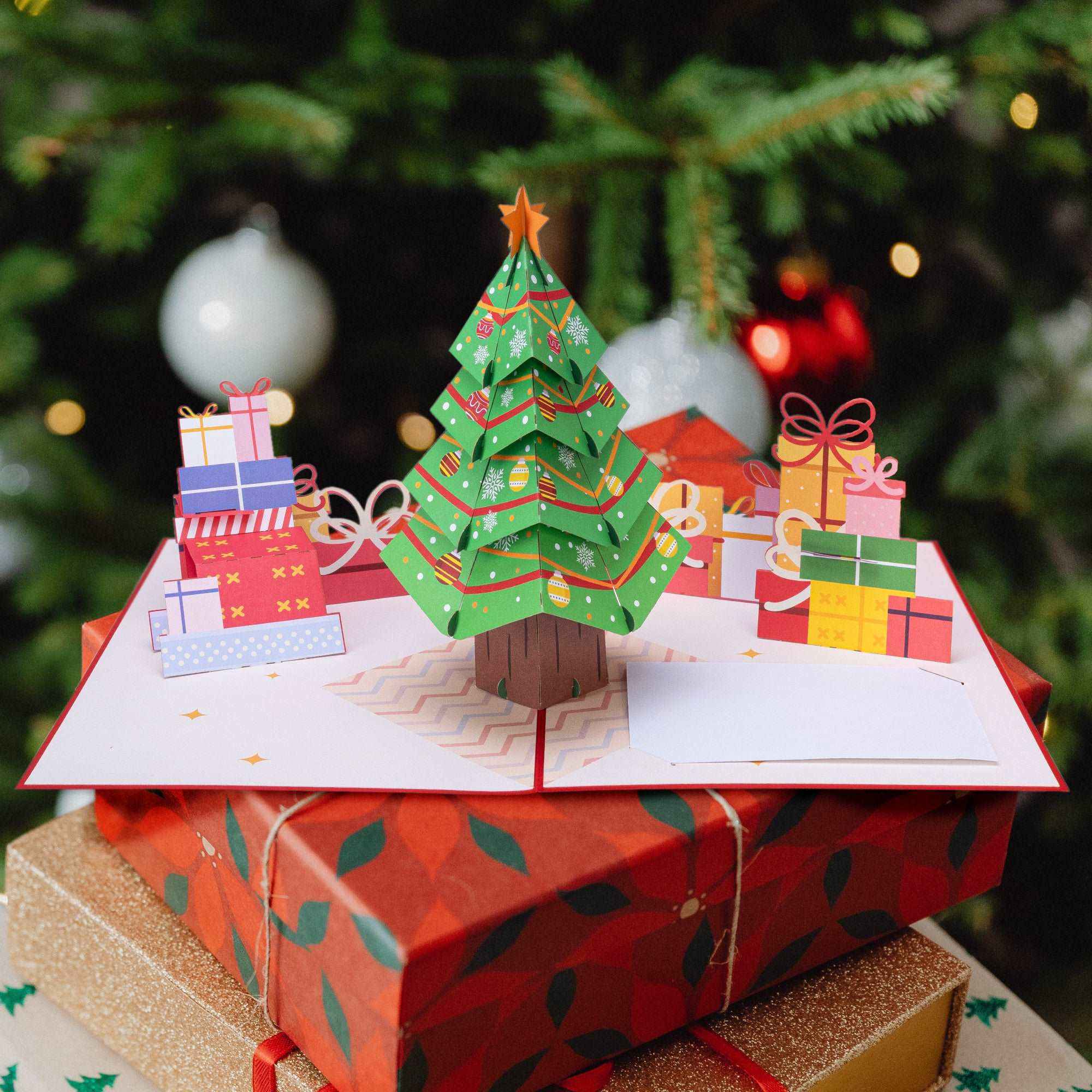 Weihnachtsbaum-Pop-Up-Karte