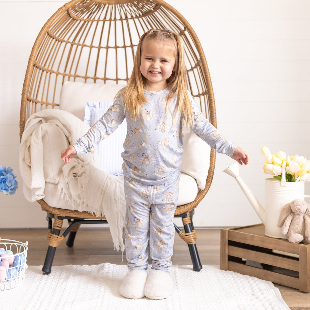 Hase Blumen 2-teiliger Bambus Pyjama