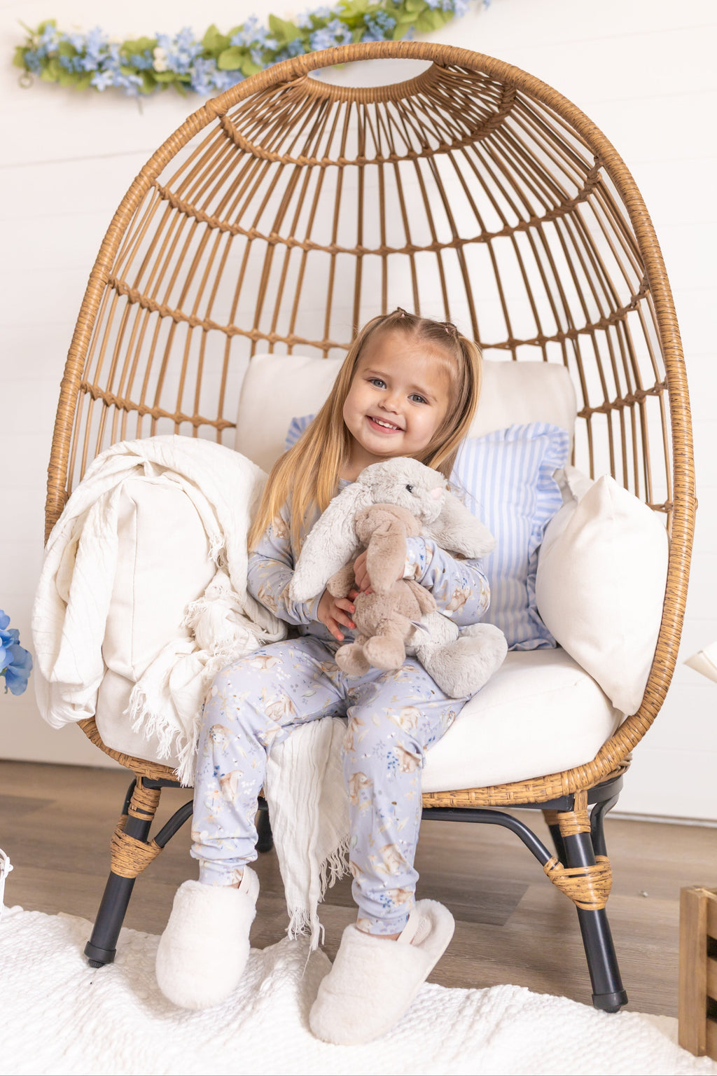 Hase Blumen 2-teiliger Bambus Pyjama