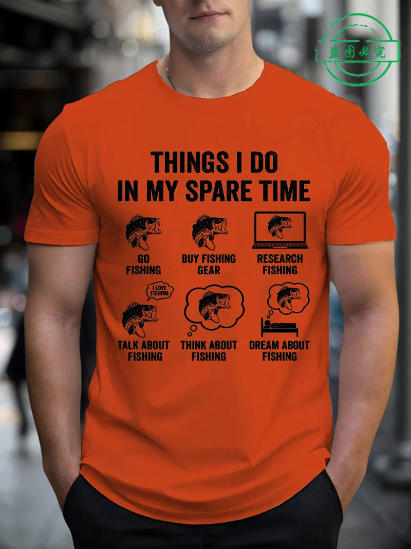 T-Shirts for Men Fishing Meme Punny Pun Dad Joke Meme Fisherman Gift Shirts Tees Short Sleeve Men's Clothing