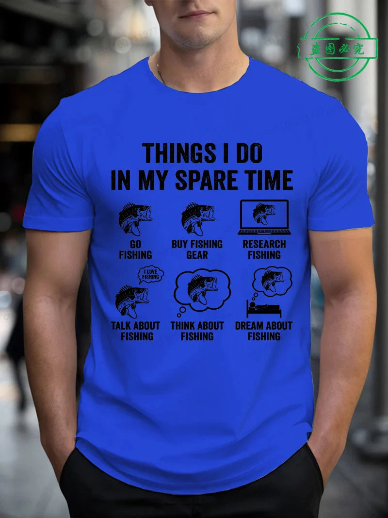 Herren-T-Shirts mit Angel-Meme, lustigen Sprüchen, Wortspielen, Papa-Witzen, Angler-Geschenk, T-Shirts, Kurzarm-Herrenbekleidung