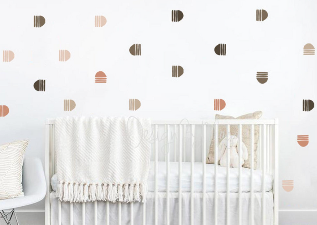 Abstrakte gekrümmte Pfeile – Wandtattoos aus Stoff für das Kinderzimmer