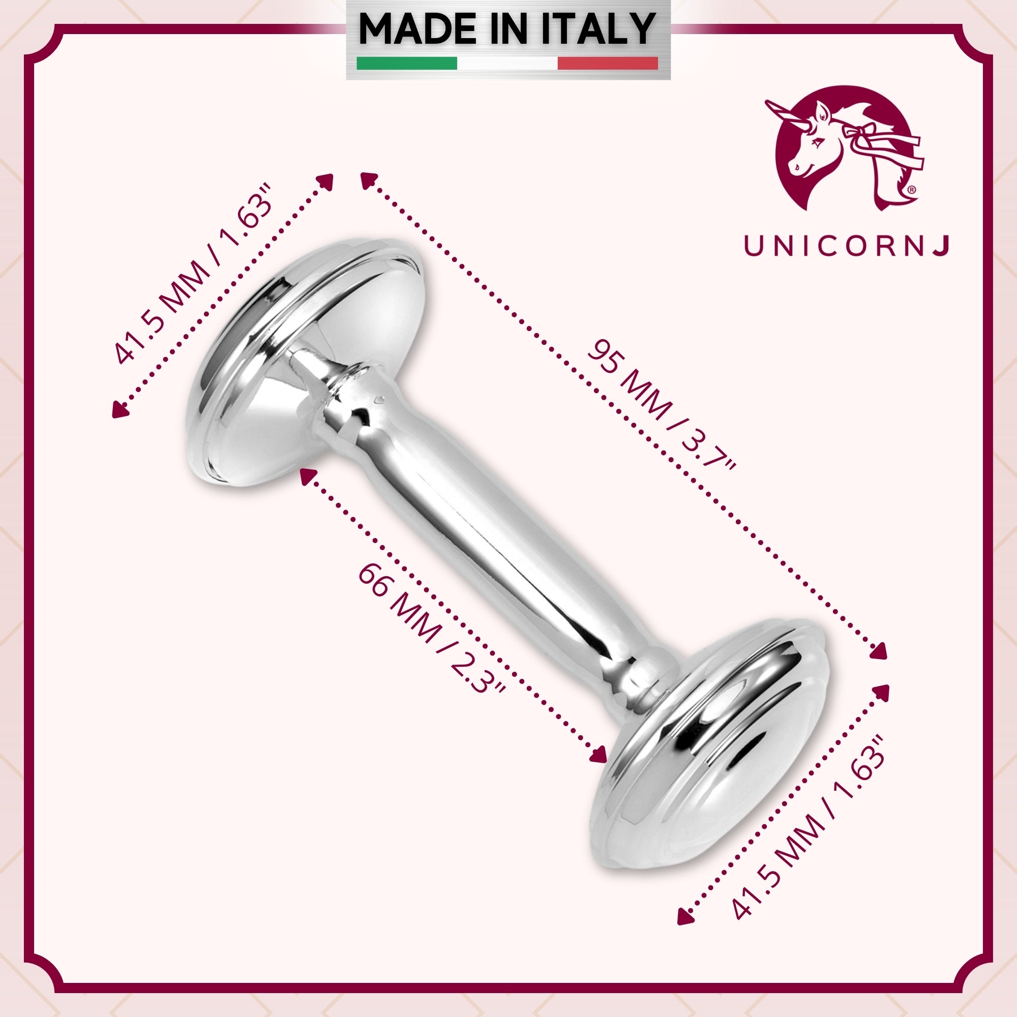 Personalized Sterling Silver Keepsake Baby Rattle – Engraved Name | Made in Italy