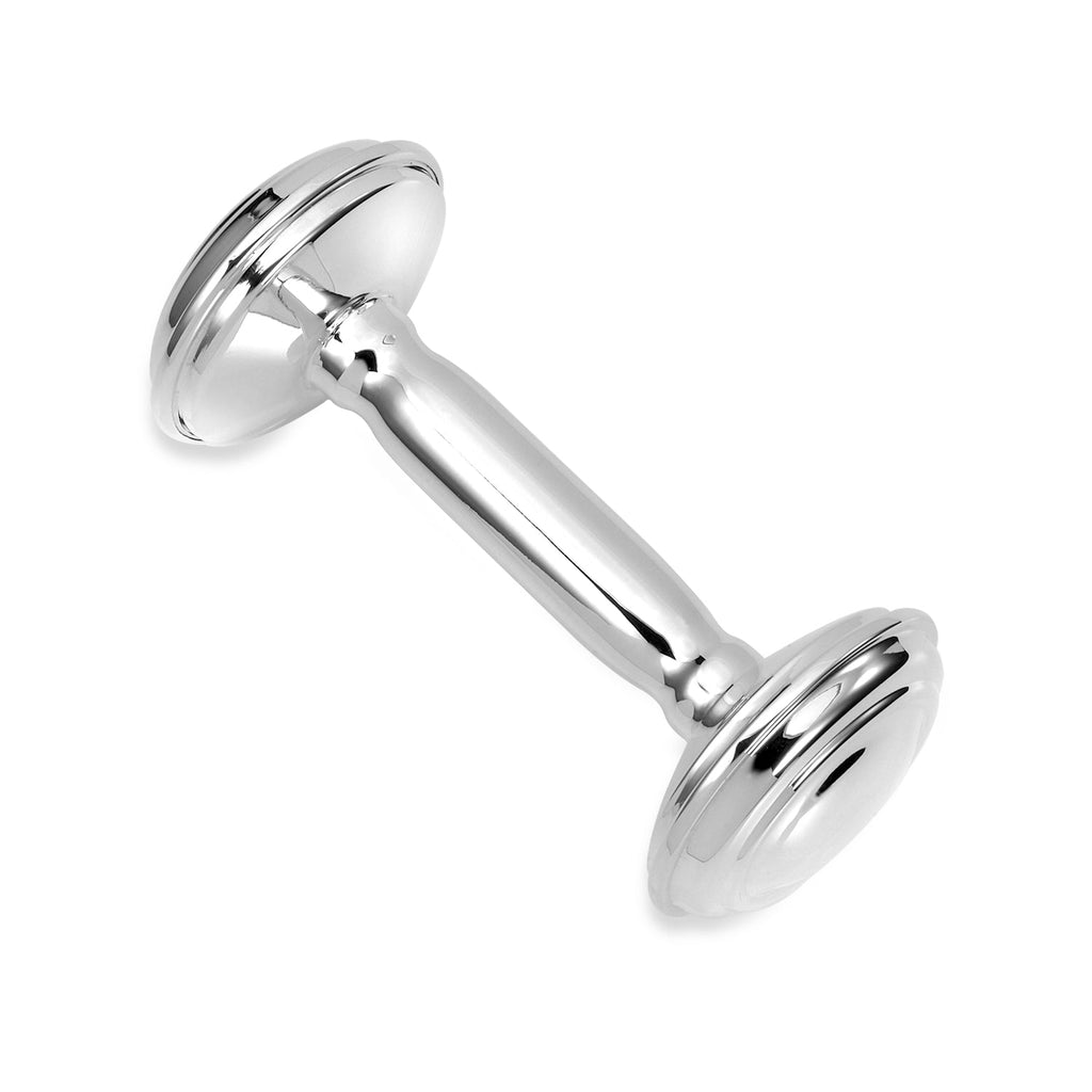 Personalized Sterling Silver Keepsake Baby Rattle – Engraved Name | Made in Italy