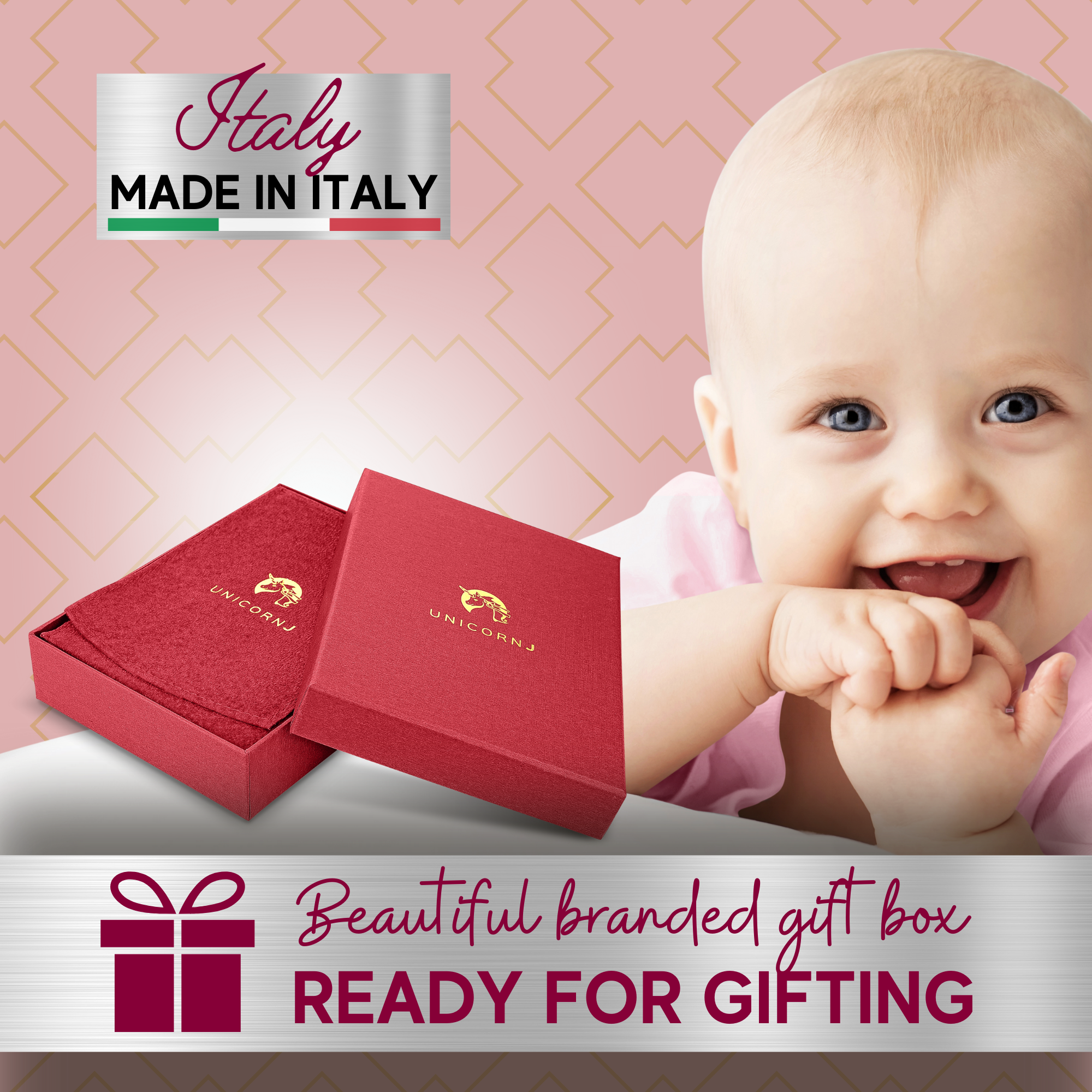 Personalized Sterling Silver Keepsake Baby Rattle – Engraved Name | Made in Italy