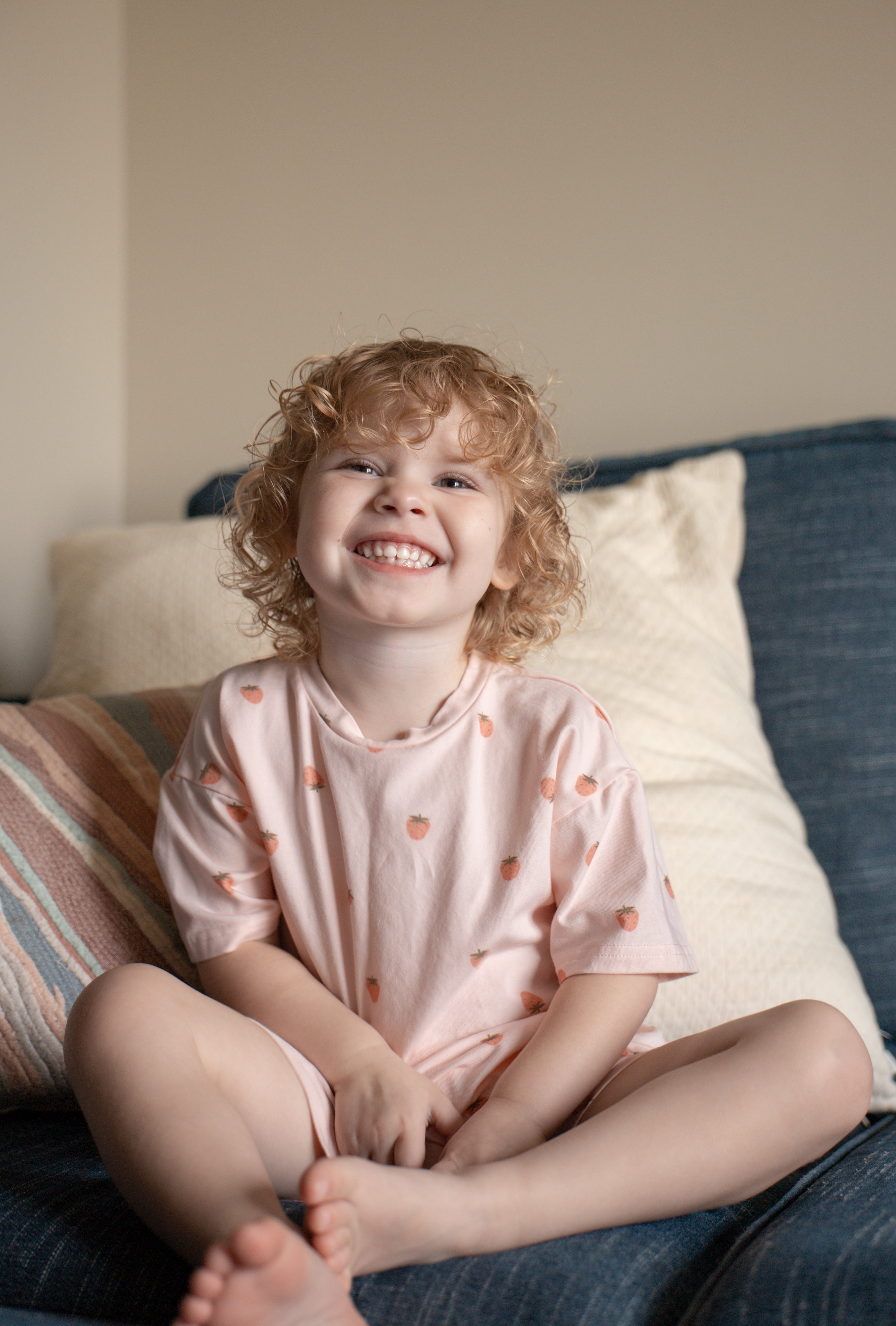 Shorts-Set aus Bio-Baumwolle mit Erdbeerdruck