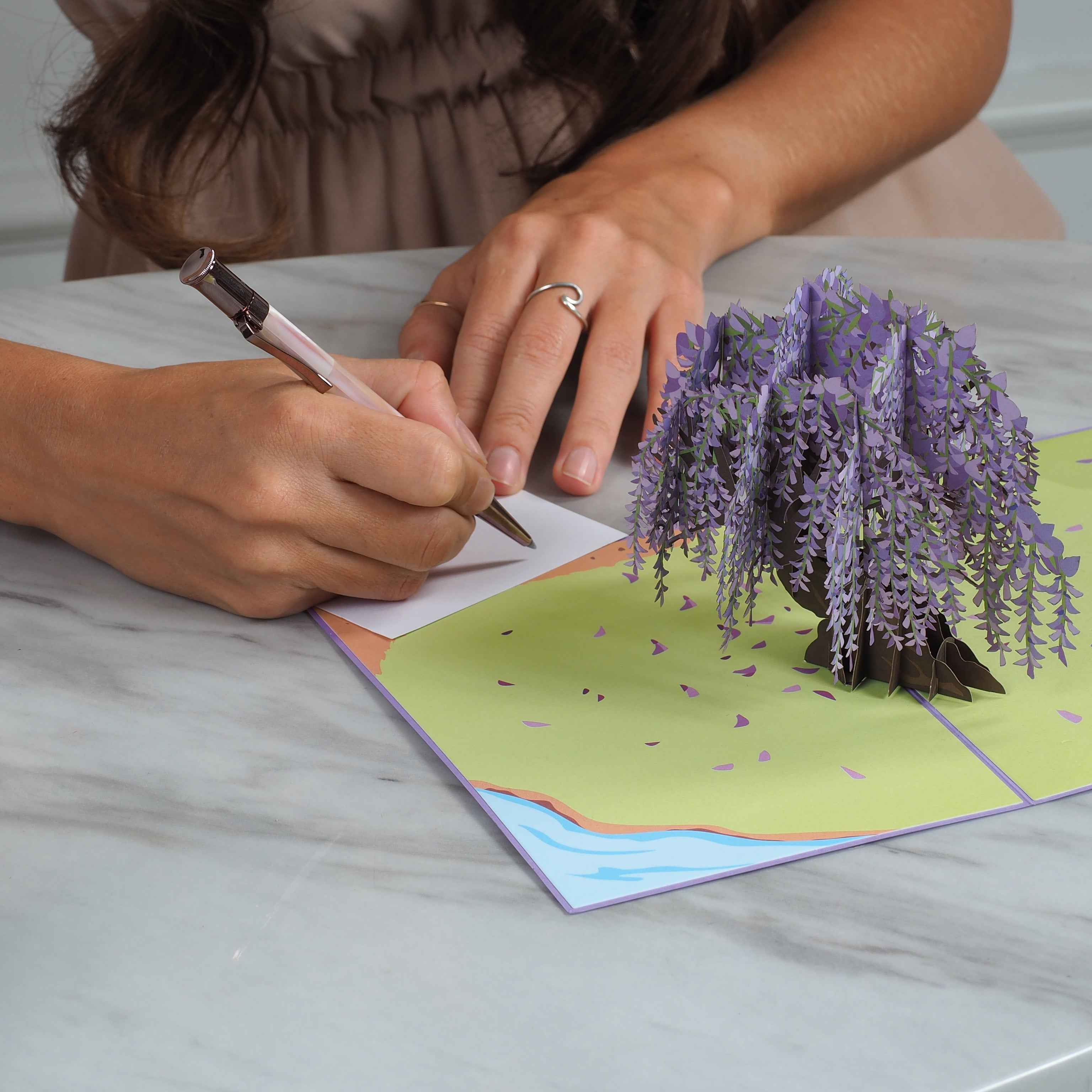 Pop-Up-Karte Glyzinienbaum