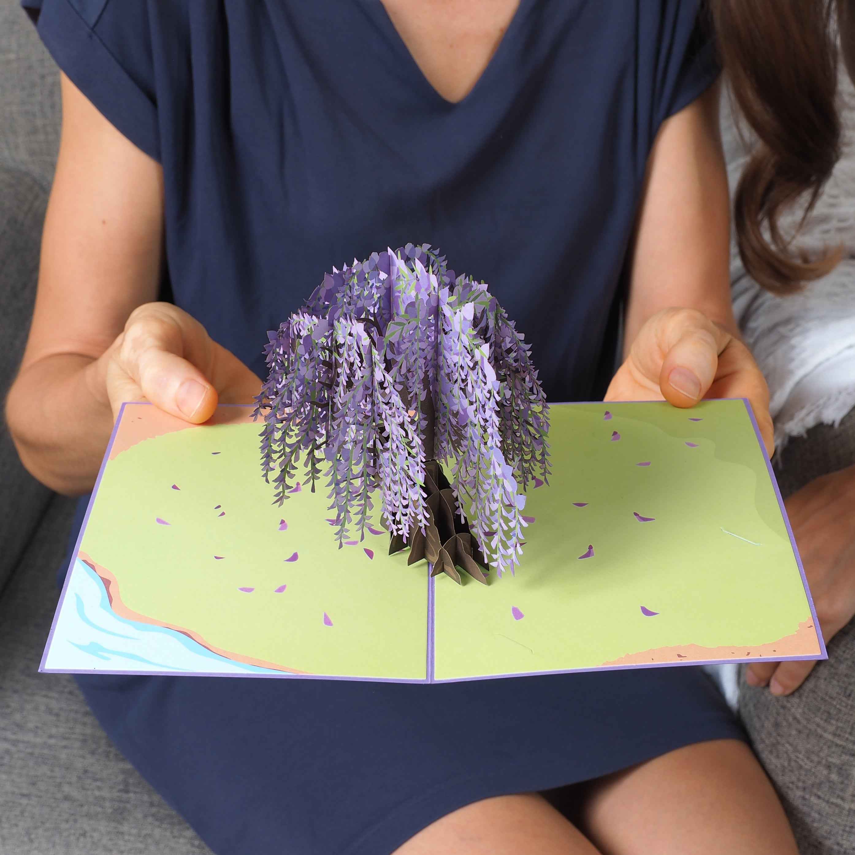 Pop-Up-Karte Glyzinienbaum