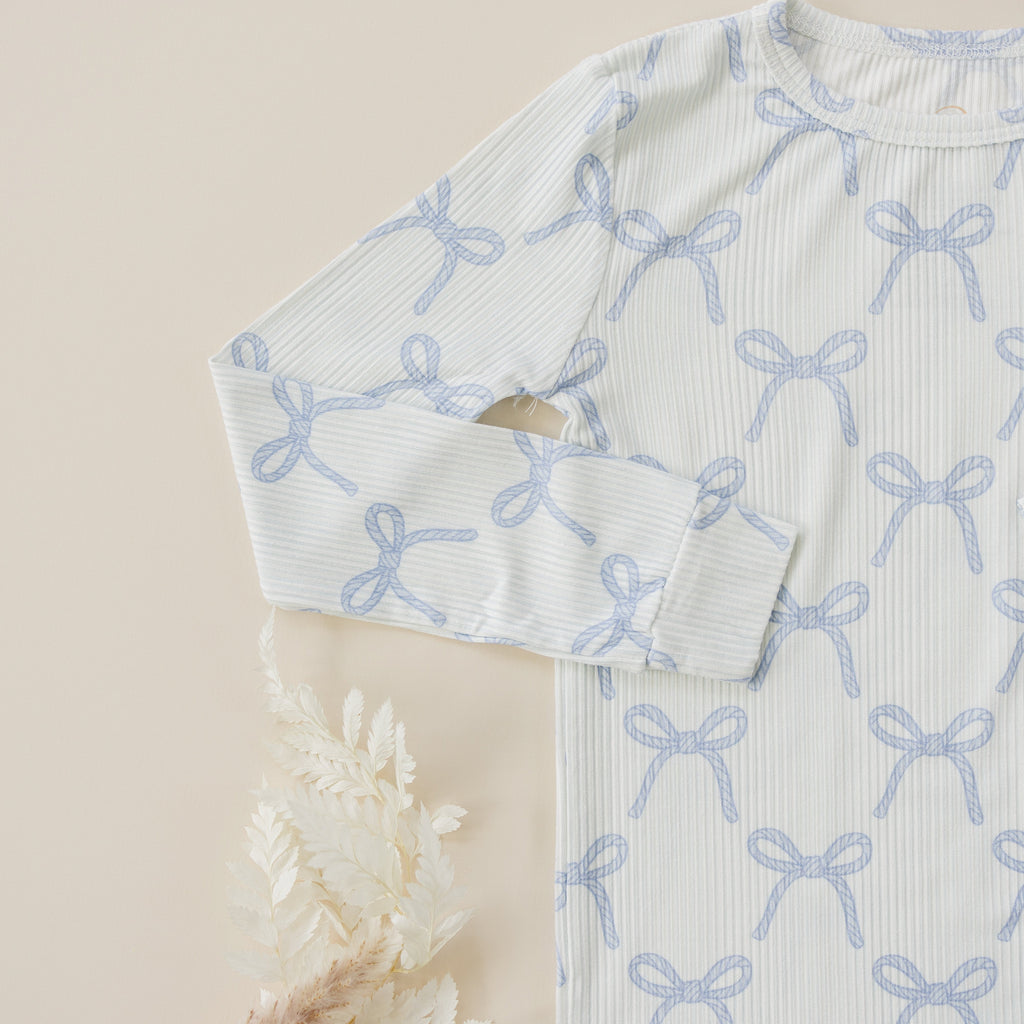 Blue Belle 2-teiliger gerippter Bambus-Pyjama