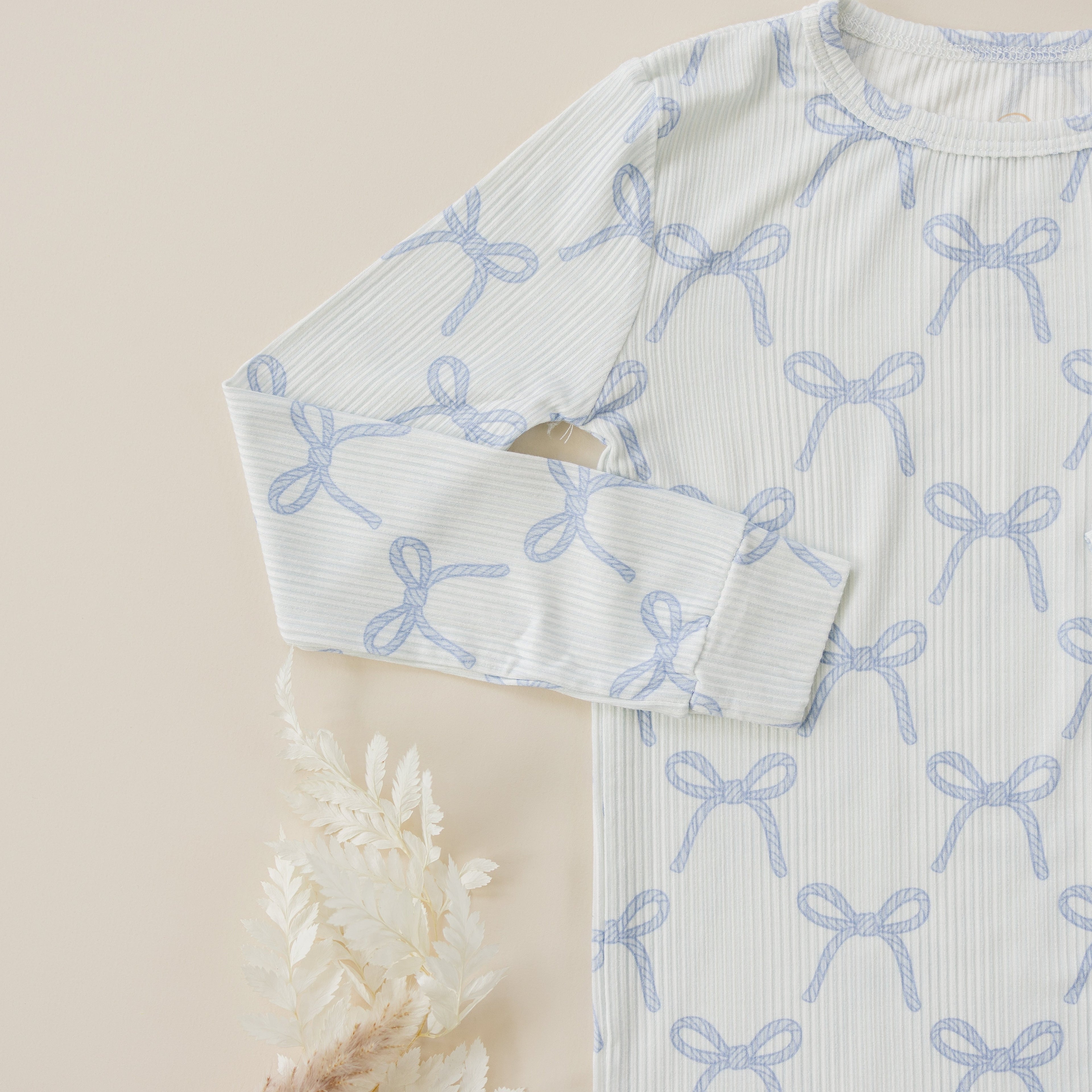 Blue Belle 2-teiliger gerippter Bambus-Pyjama