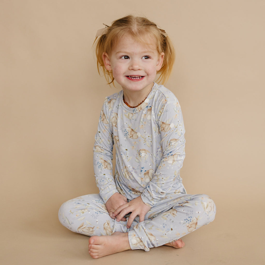Hase Blumen 2-teiliger Bambus Pyjama