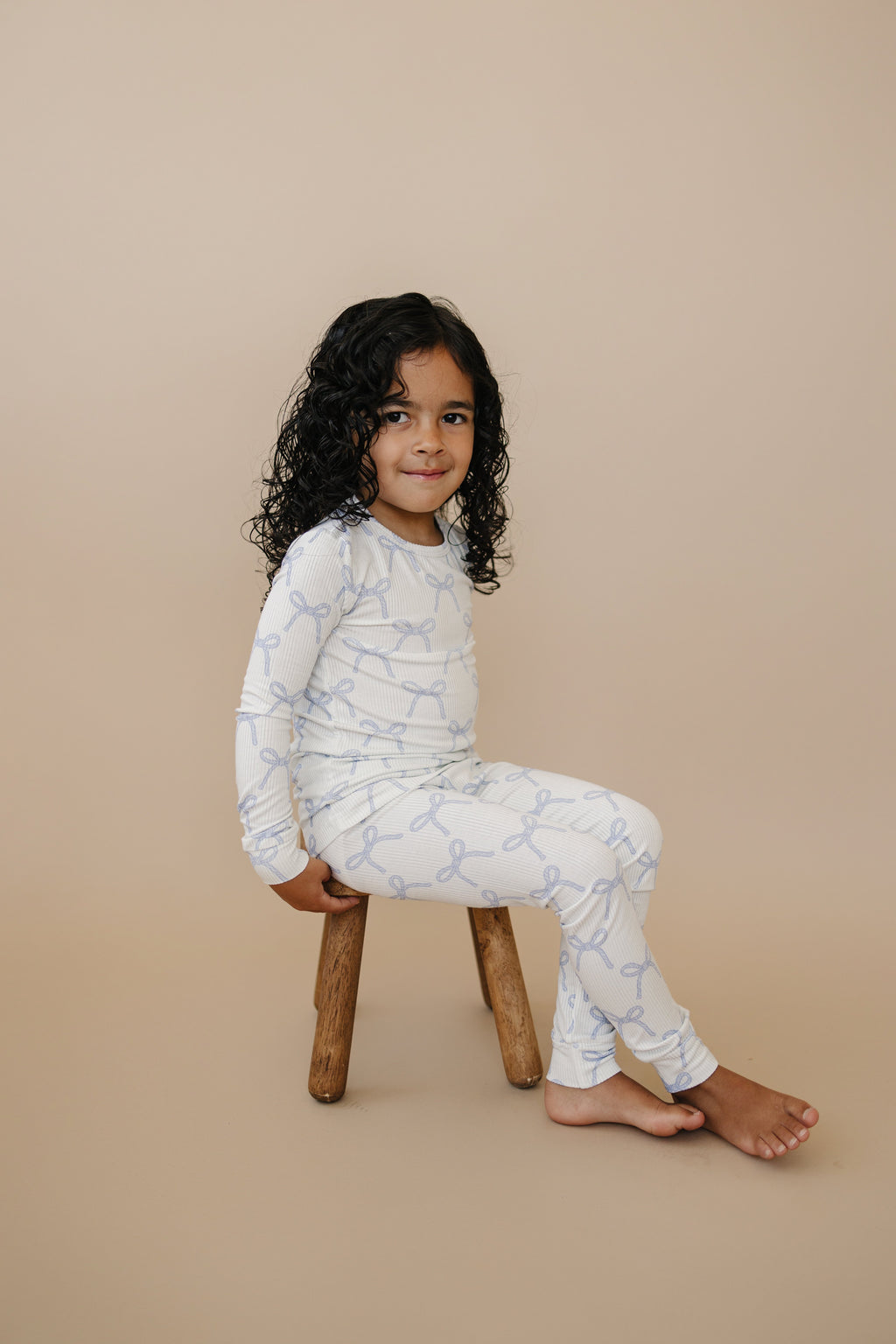 Blue Belle 2-teiliger gerippter Bambus-Pyjama