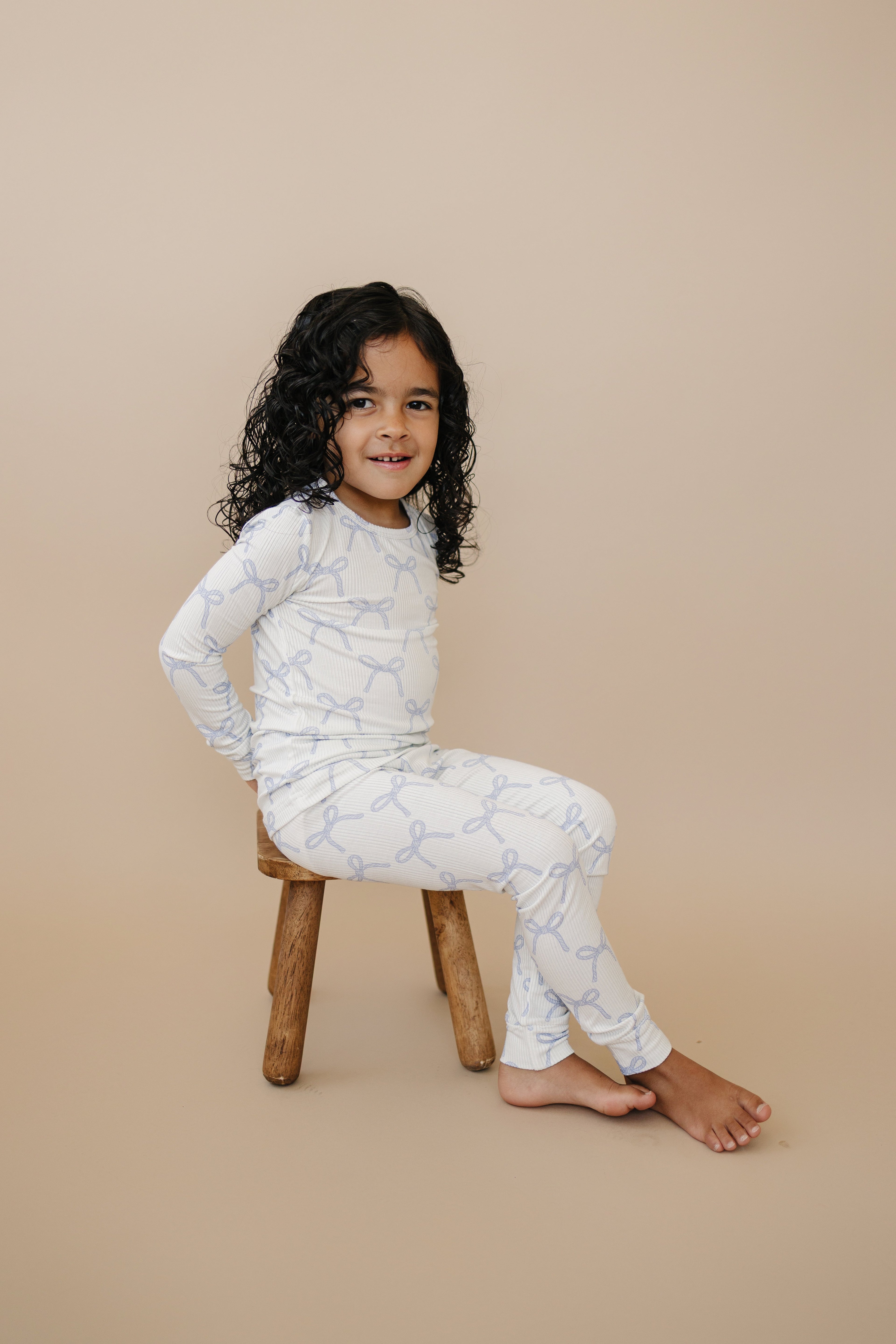 Blue Belle 2-teiliger gerippter Bambus-Pyjama