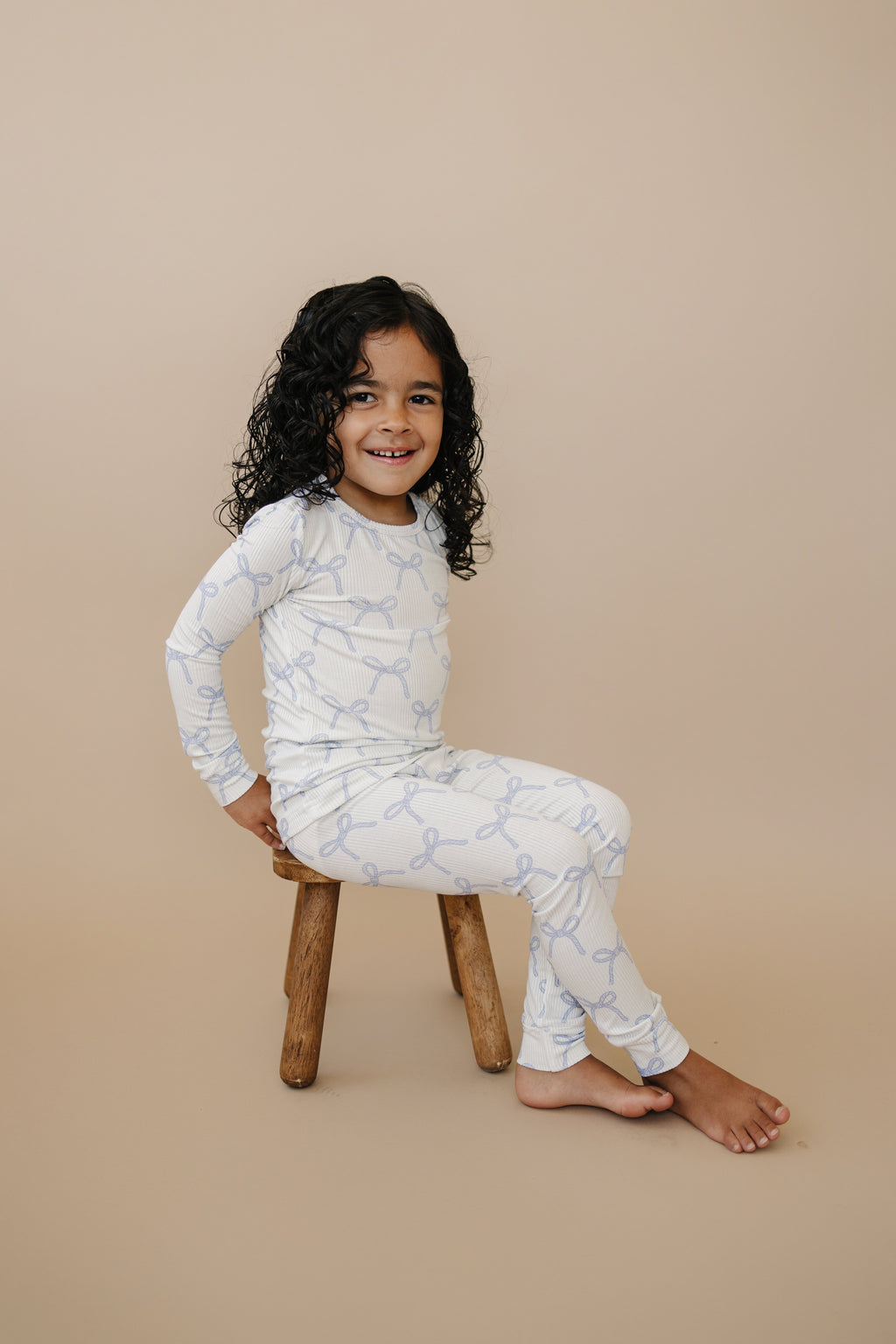 Blue Belle 2-teiliger gerippter Bambus-Pyjama