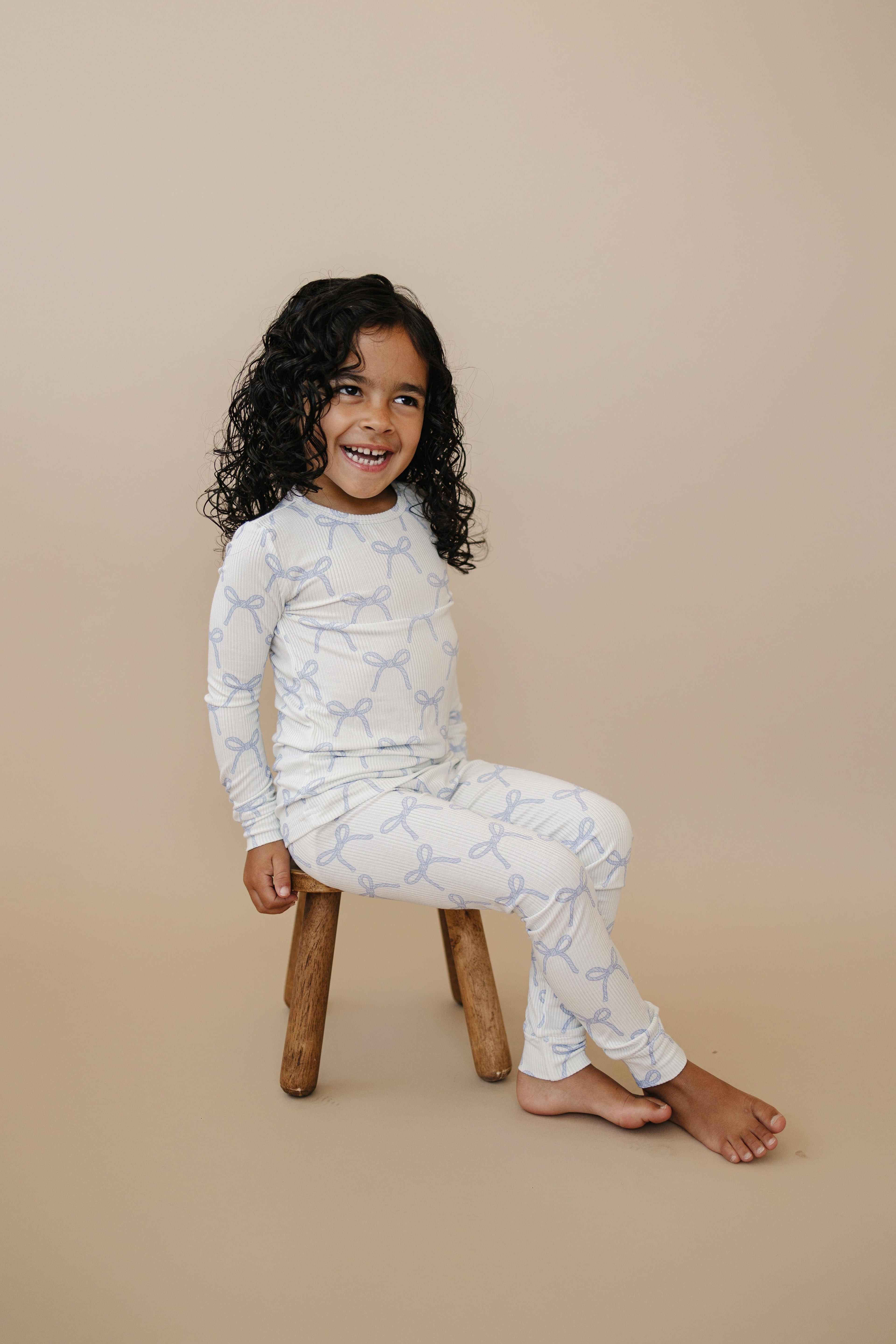 Blue Belle 2-teiliger gerippter Bambus-Pyjama