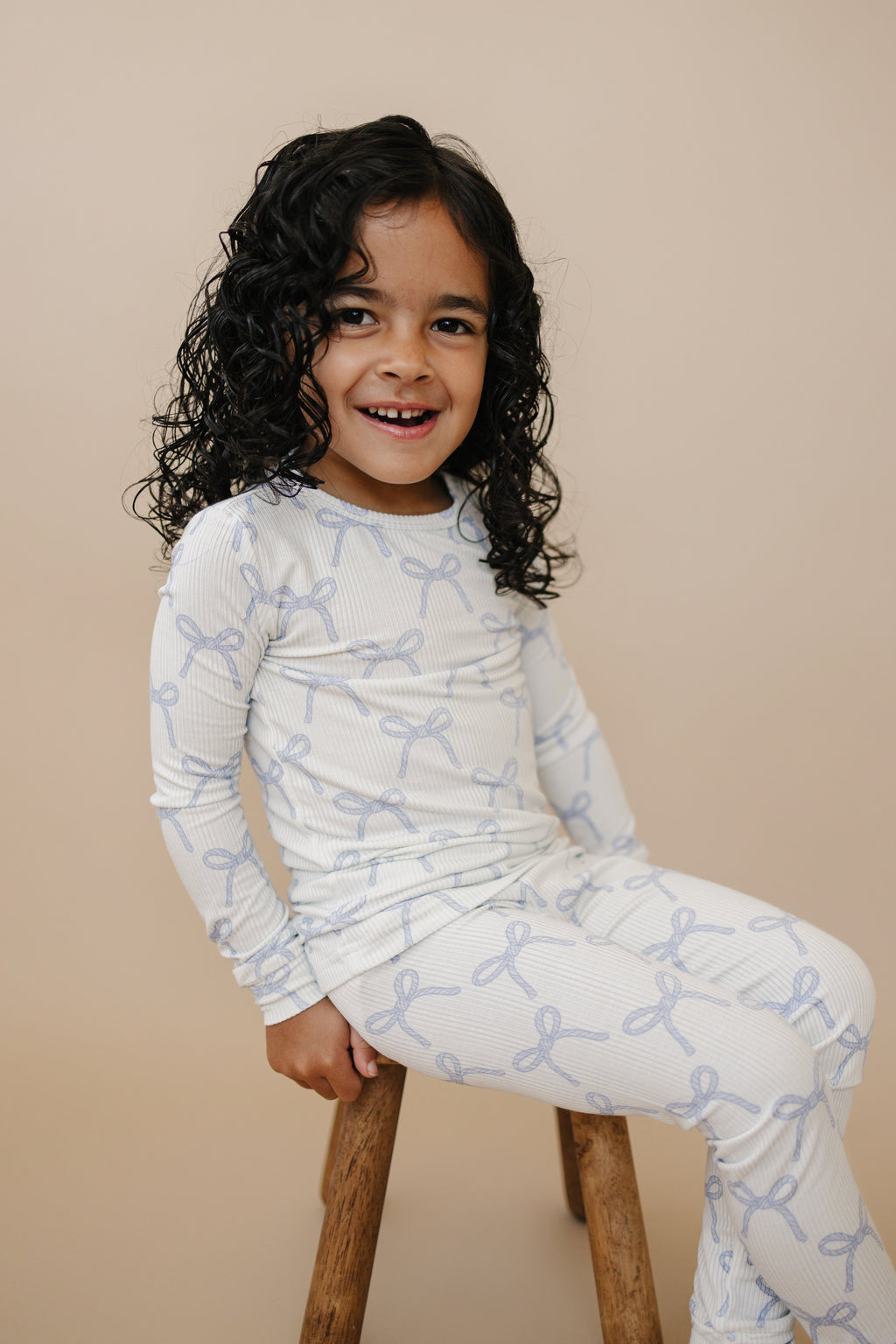 Blue Belle 2-teiliger gerippter Bambus-Pyjama