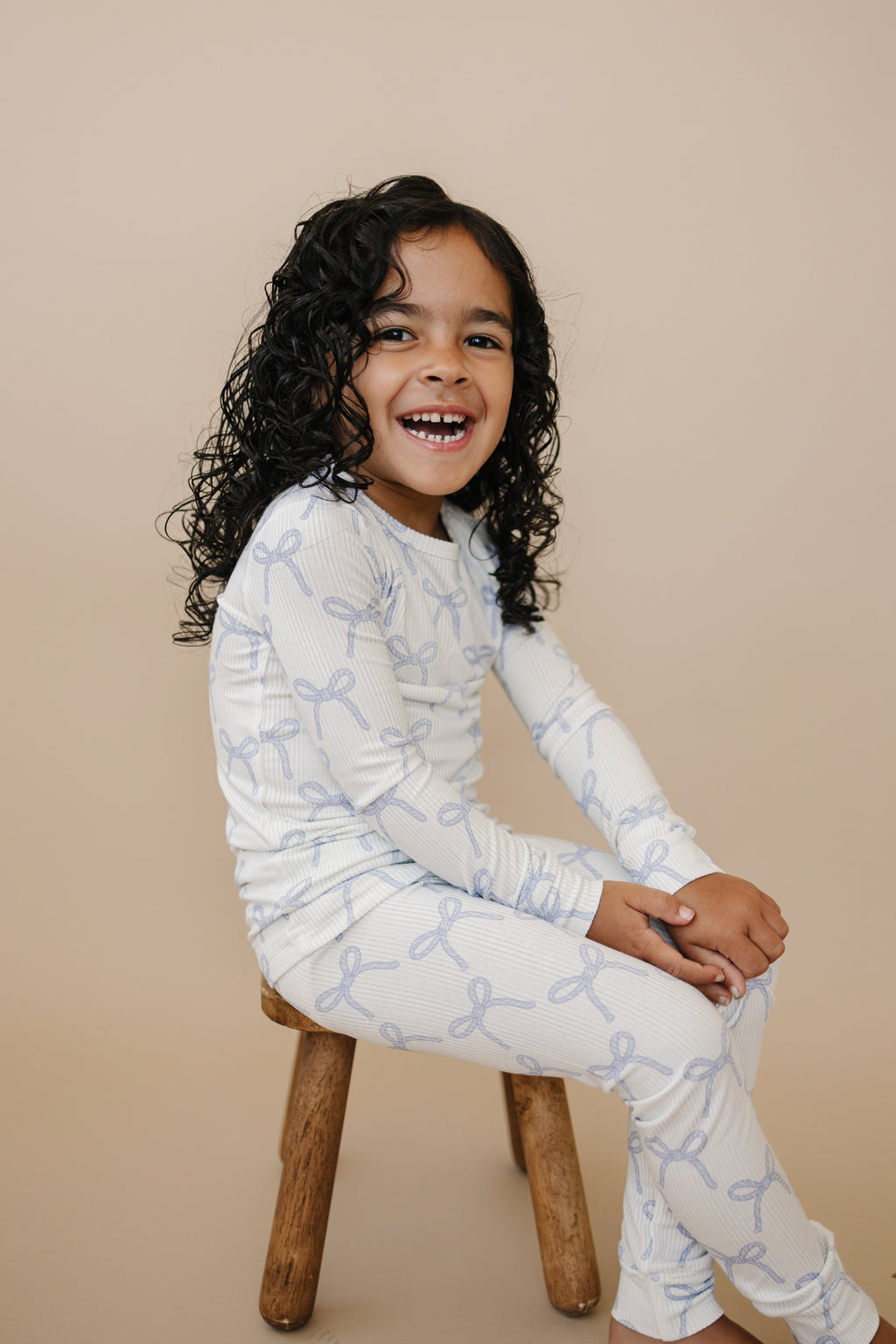 Blue Belle 2-teiliger gerippter Bambus-Pyjama