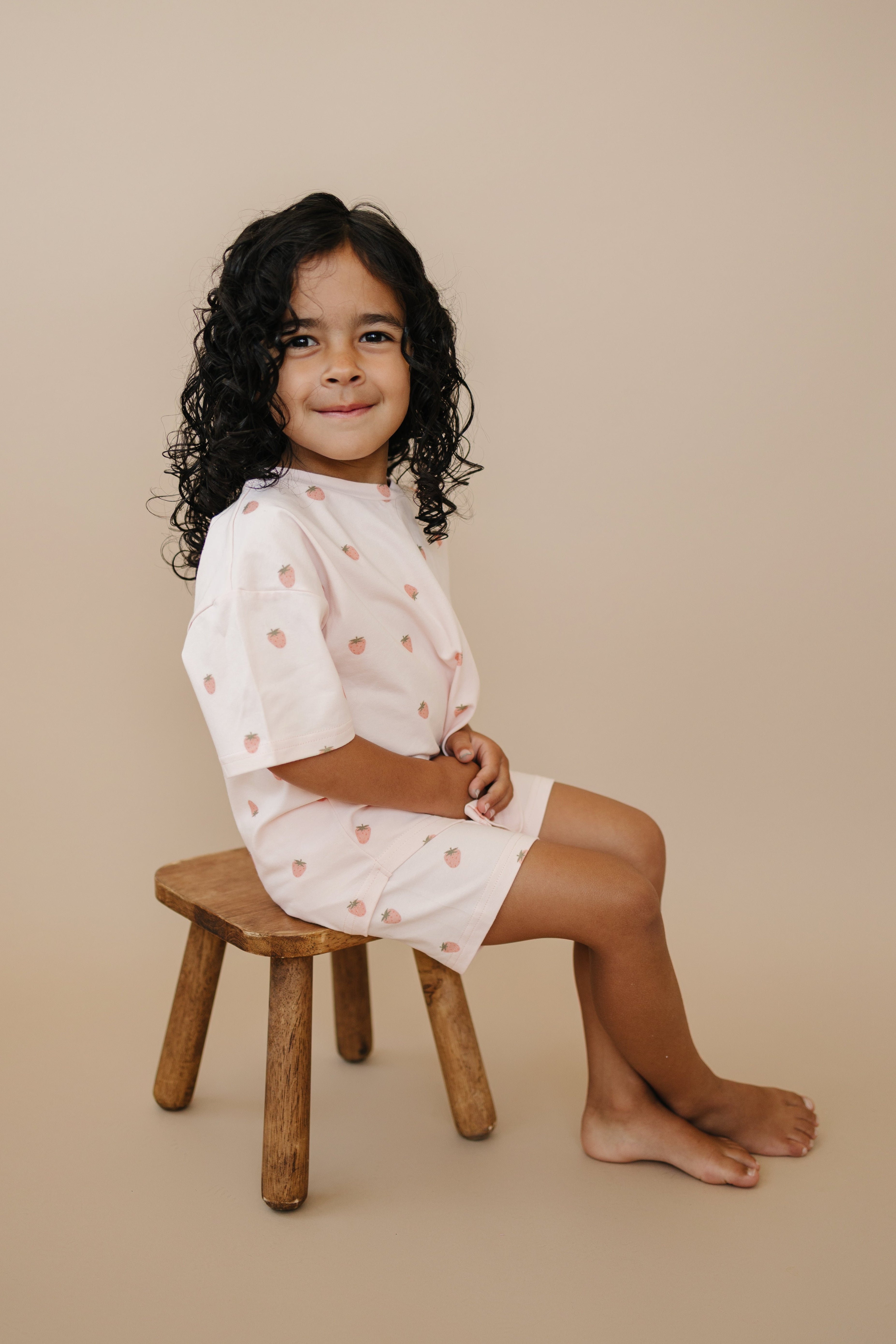 Shorts-Set aus Bio-Baumwolle mit Erdbeerdruck