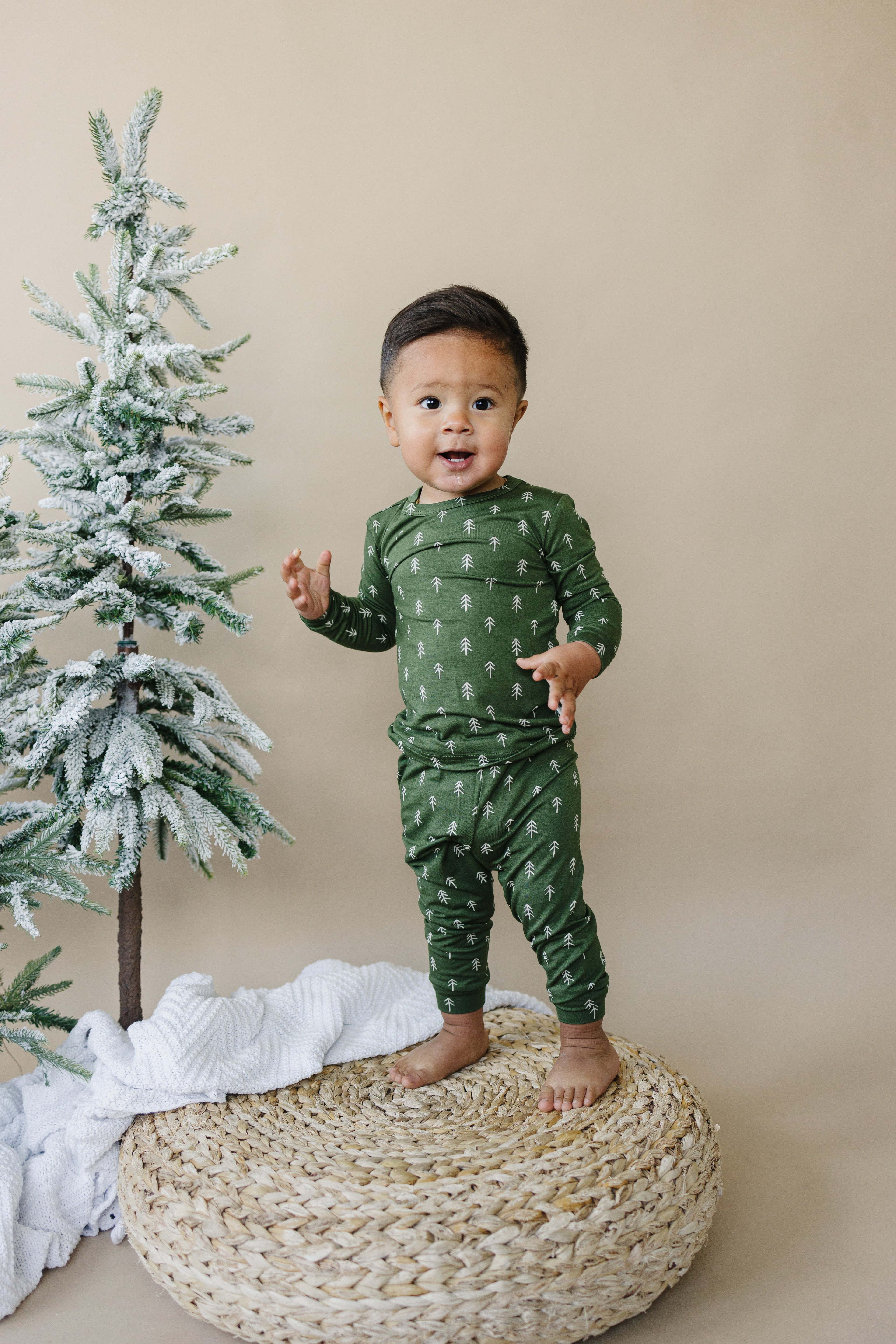 Weihnachtsbaum-Bambus-Pyjama – 2-teiliges Set