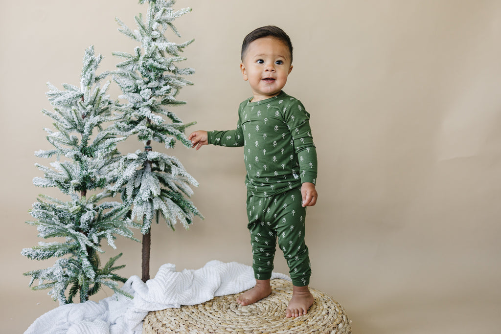 Weihnachtsbaum-Bambus-Pyjama – 2-teiliges Set