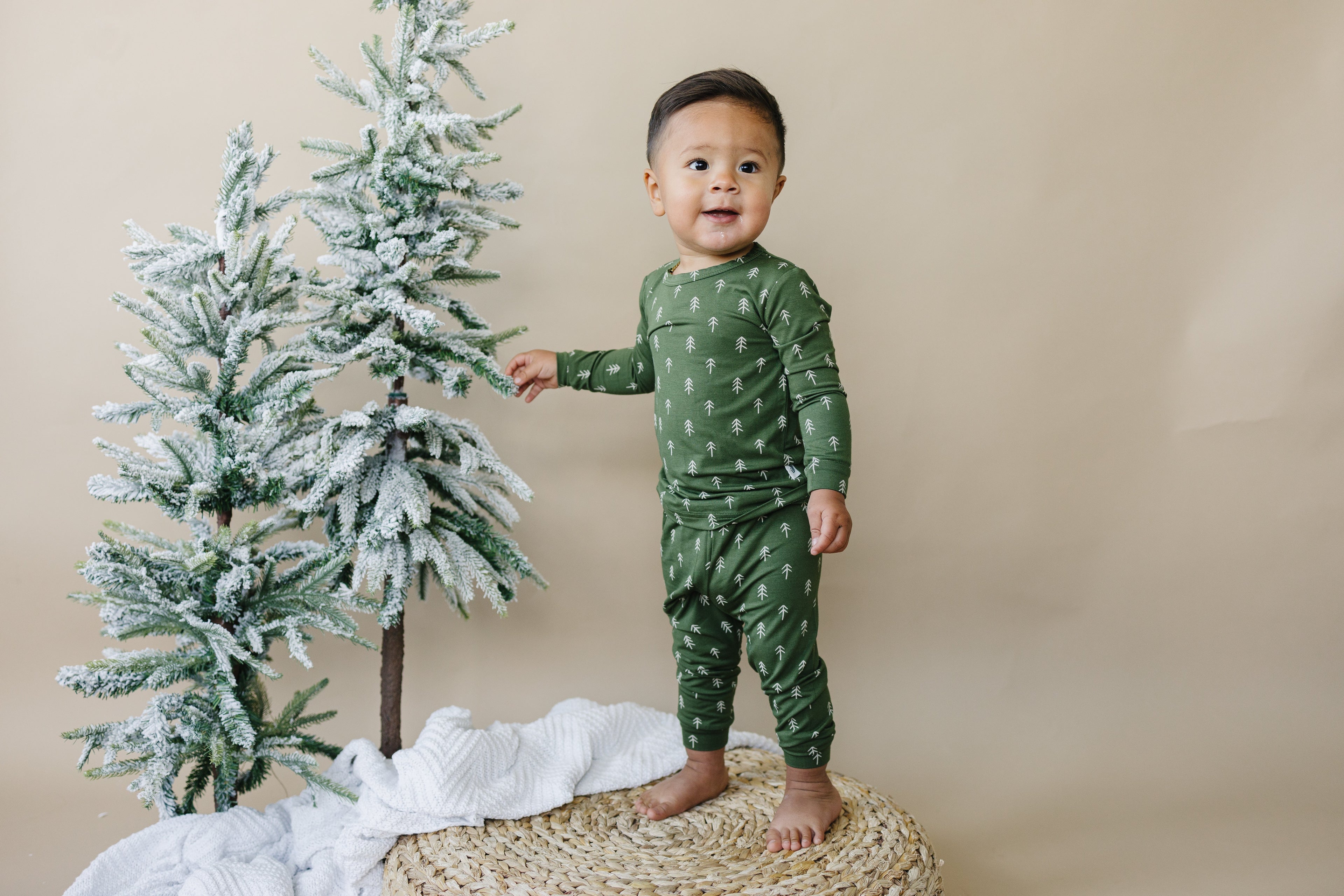 Weihnachtsbaum-Bambus-Pyjama – 2-teiliges Set