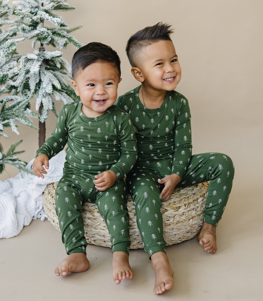 Weihnachtsbaum-Bambus-Pyjama – 2-teiliges Set